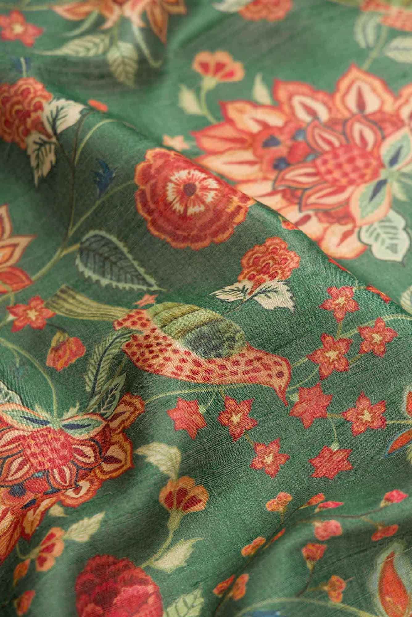 Green Dual Tone Tussar Silk Saree