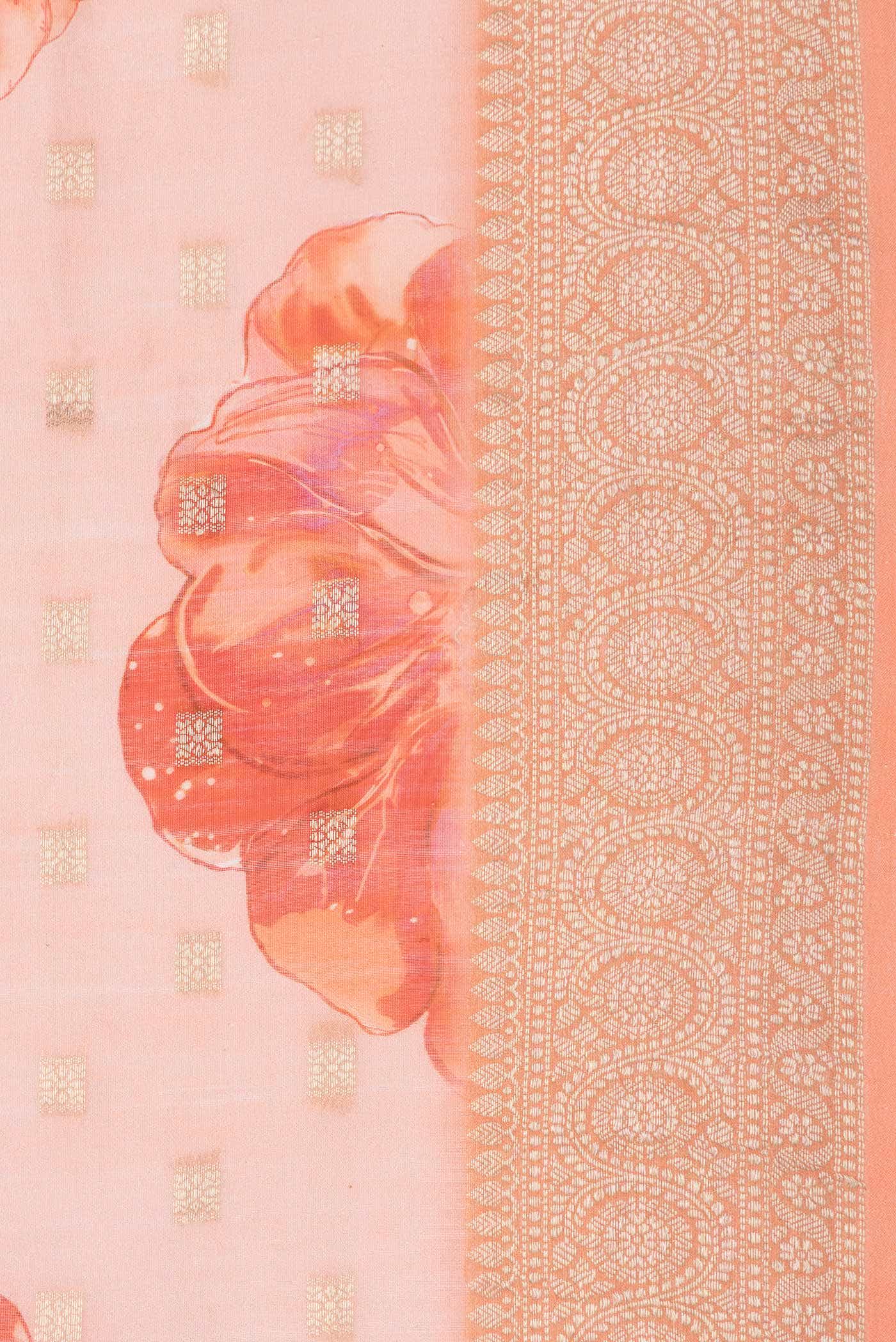 Golden Peach Dual Tone Tussar Silk Saree