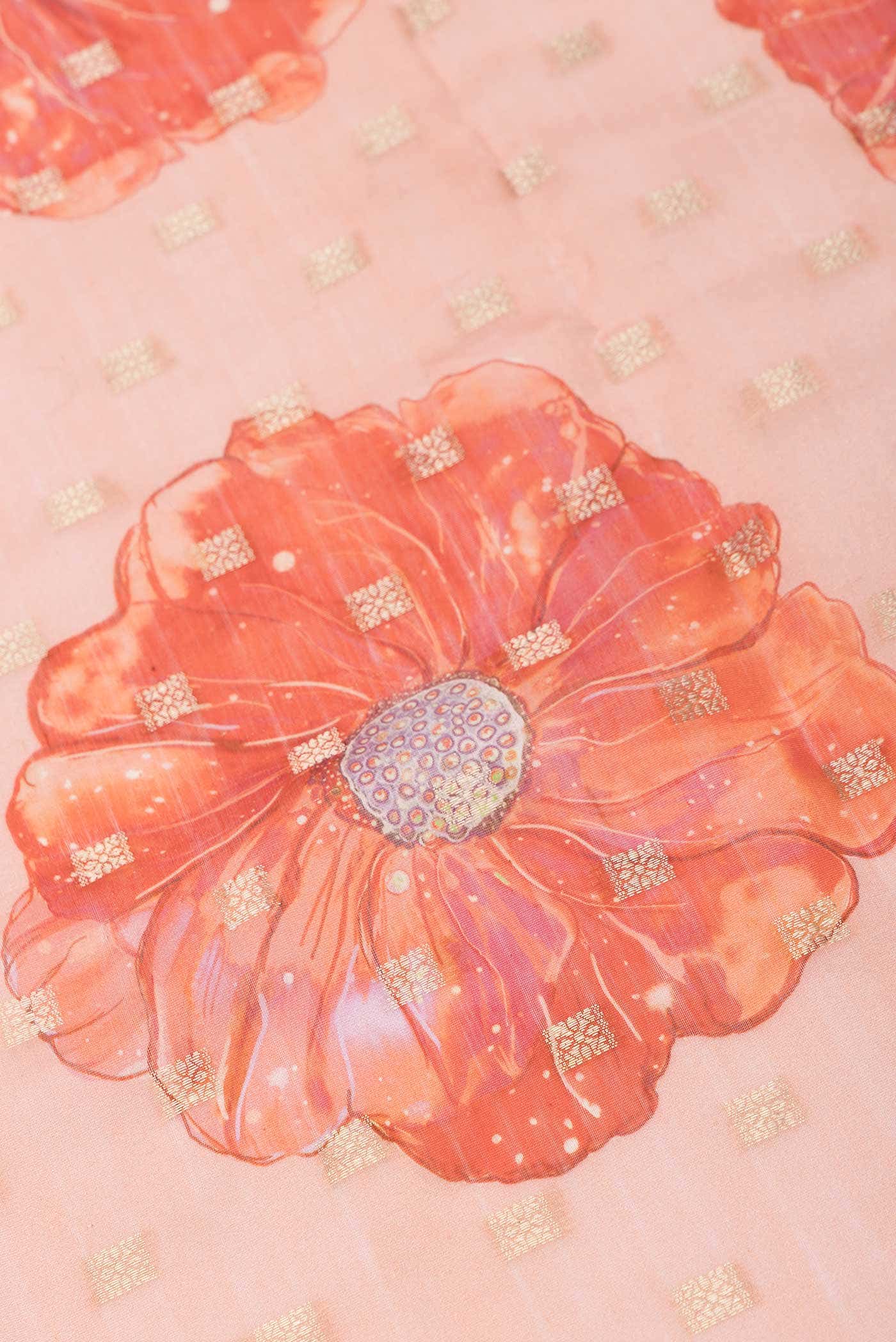 Golden Peach Dual Tone Tussar Silk Saree
