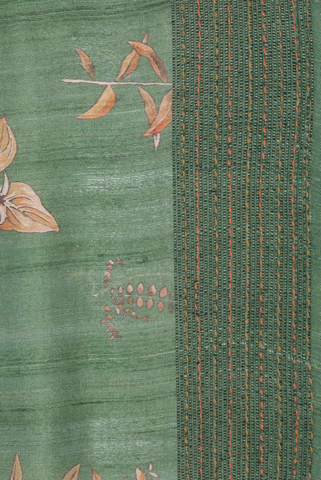 Green Dual Tone Tussar Silk Saree