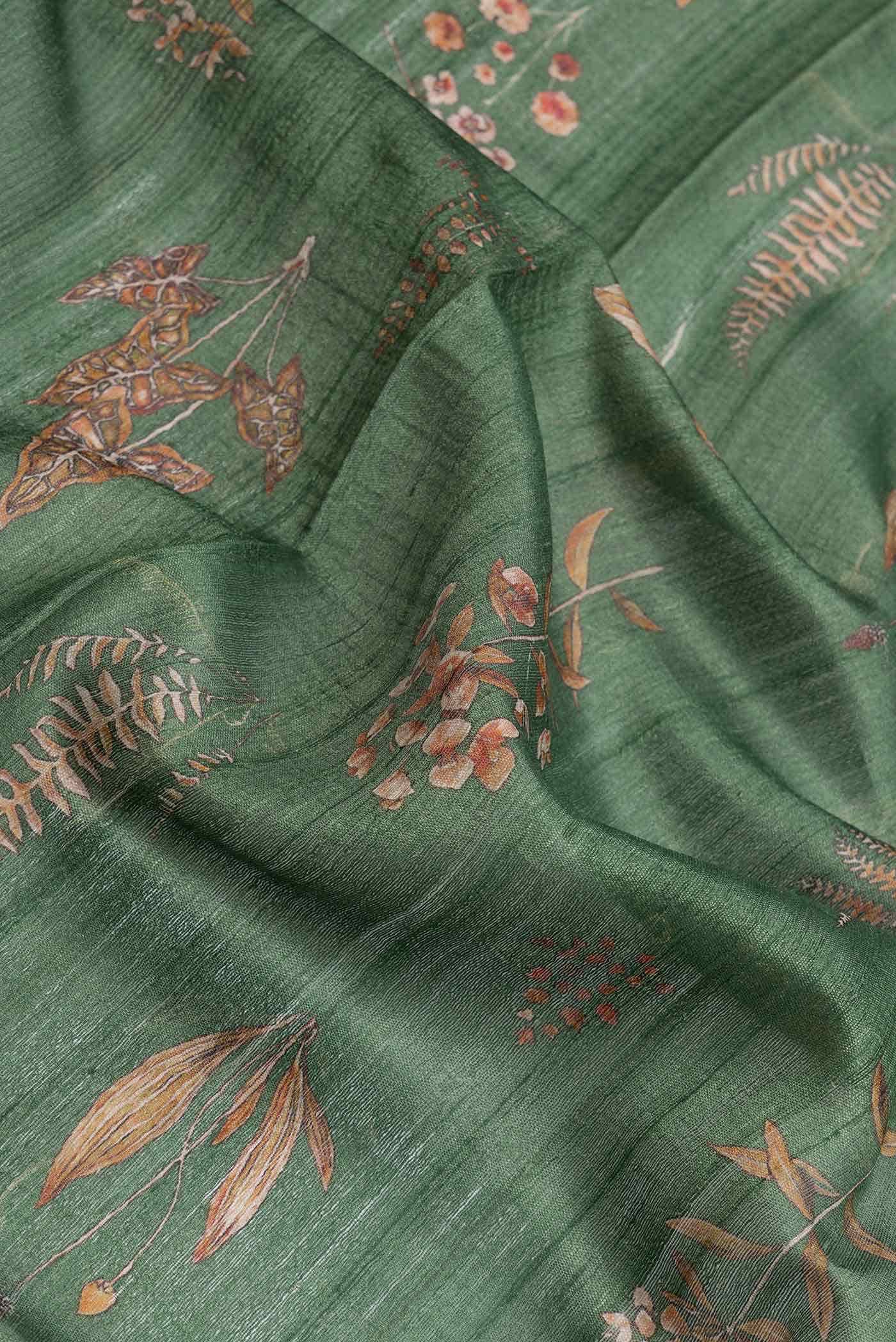 Green Dual Tone Tussar Silk Saree