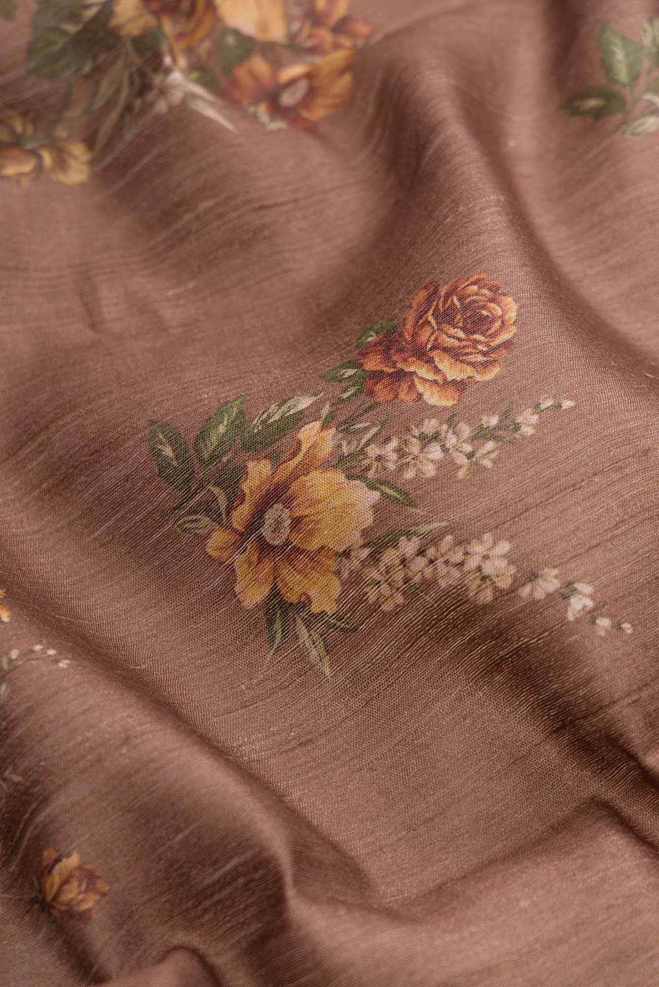 Brown Dual Tone Tussar Silk Saree