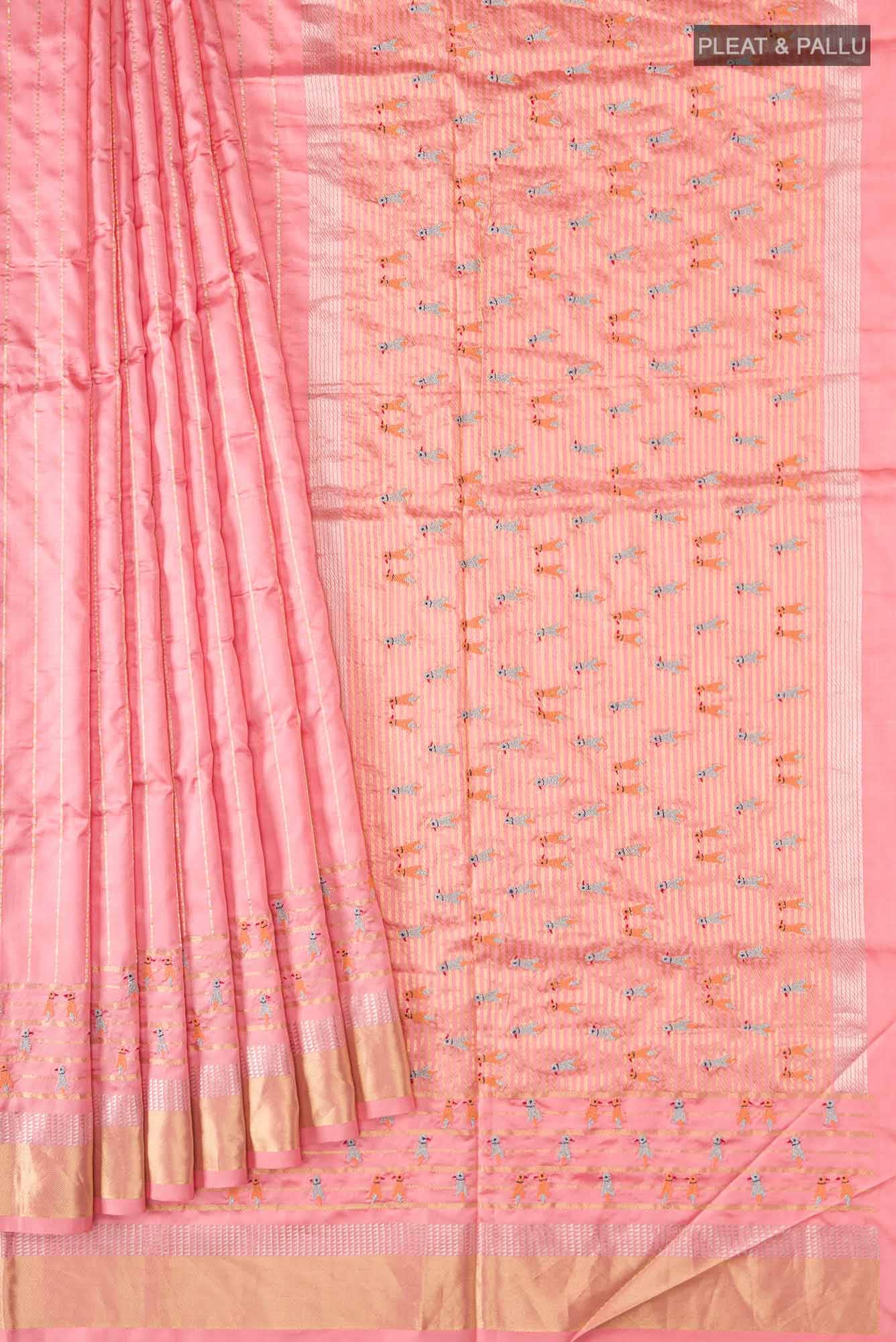 Pink Banarasi Silk Saree