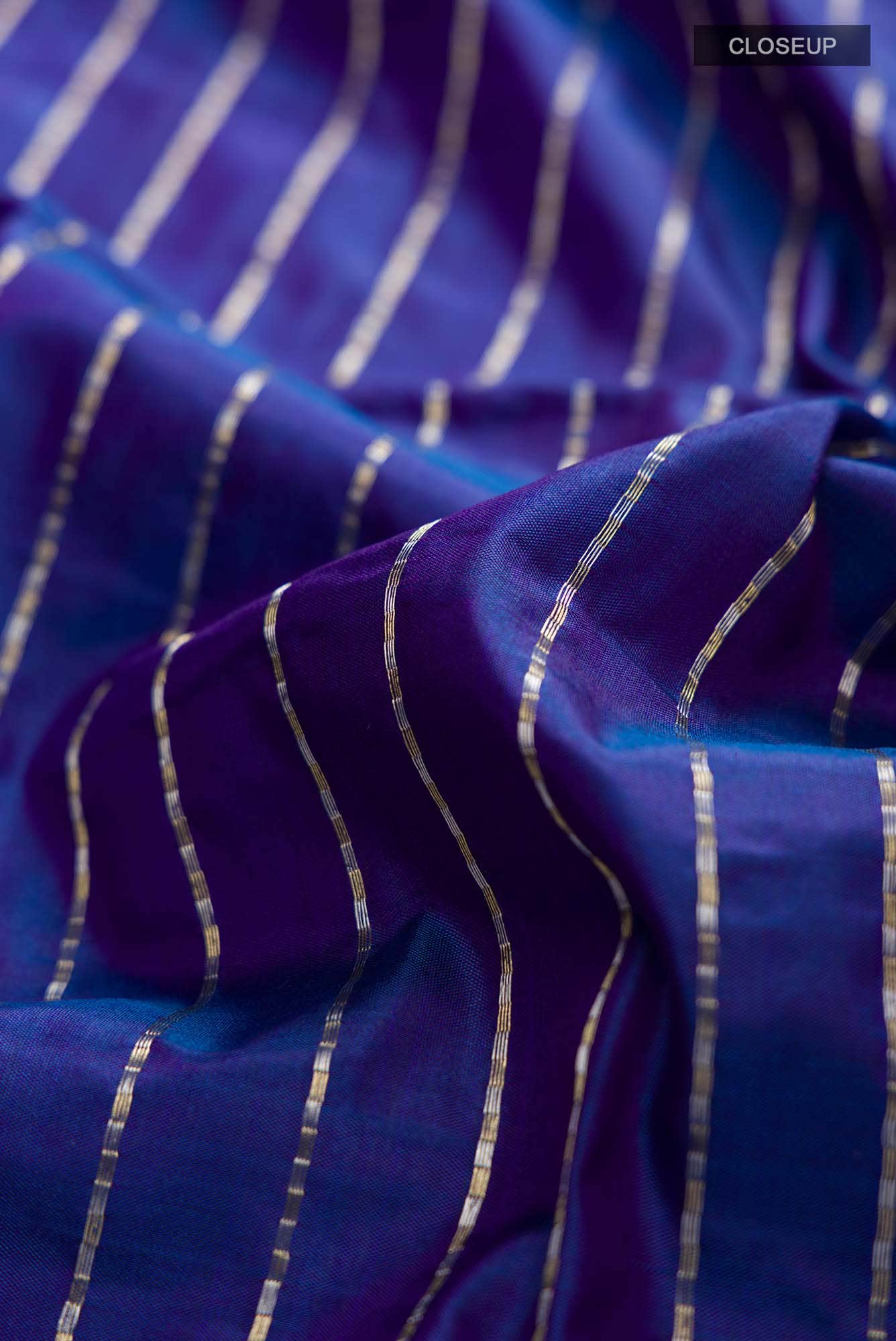 Blue Blended Banarasi Silk Saree