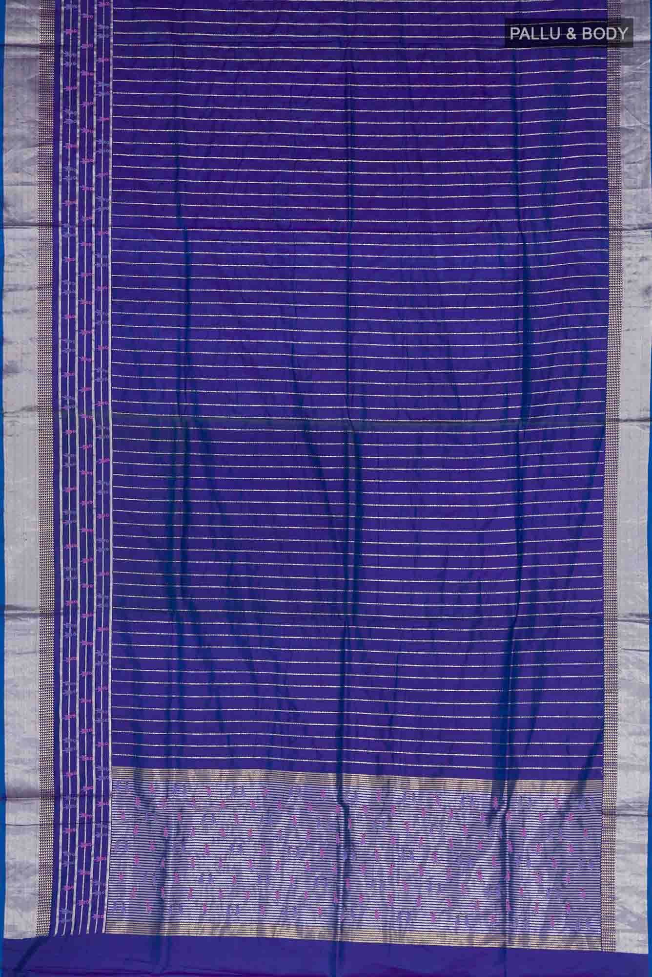 Blue Blended Banarasi Silk Saree
