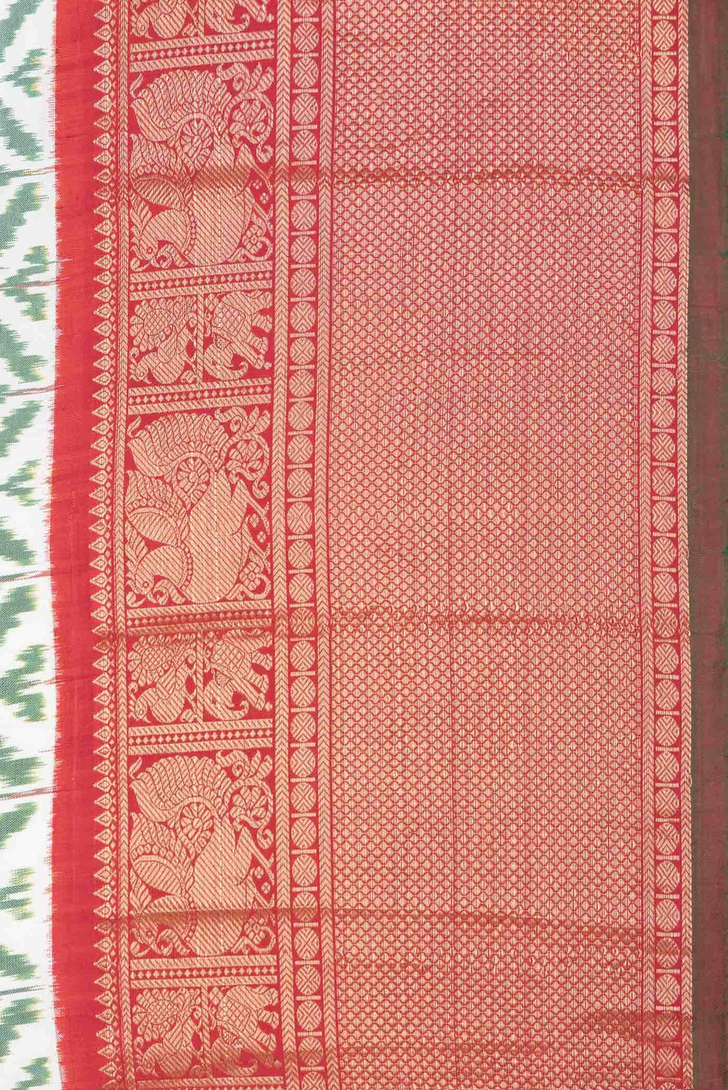 Off White Dual Tone Kanchipuram Silk Saree