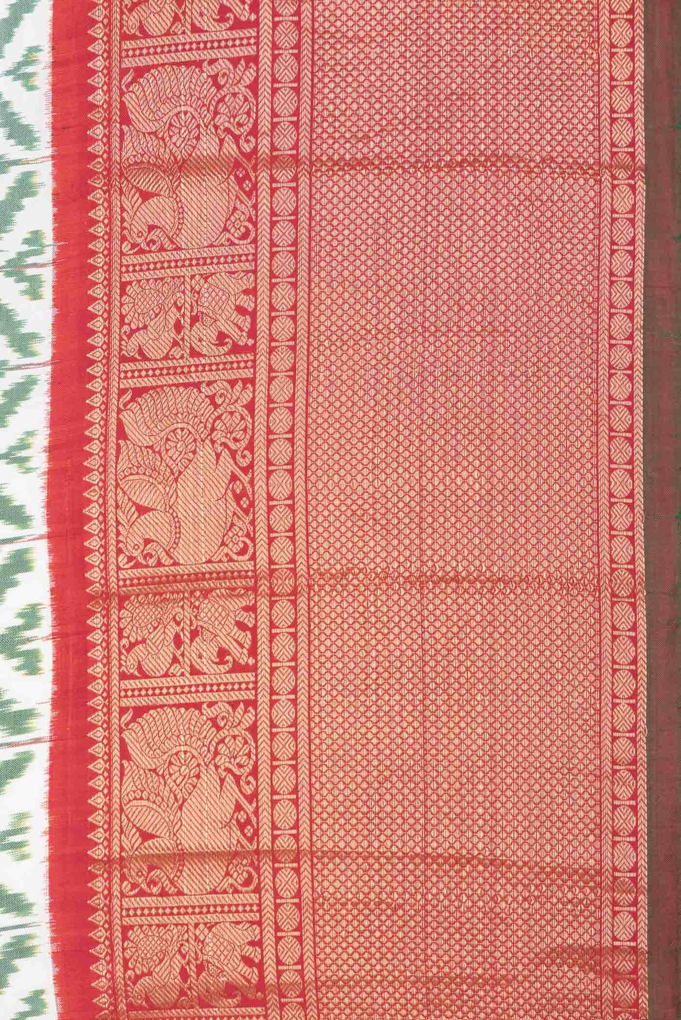 Off White Dual Tone Kanchipuram Silk Saree