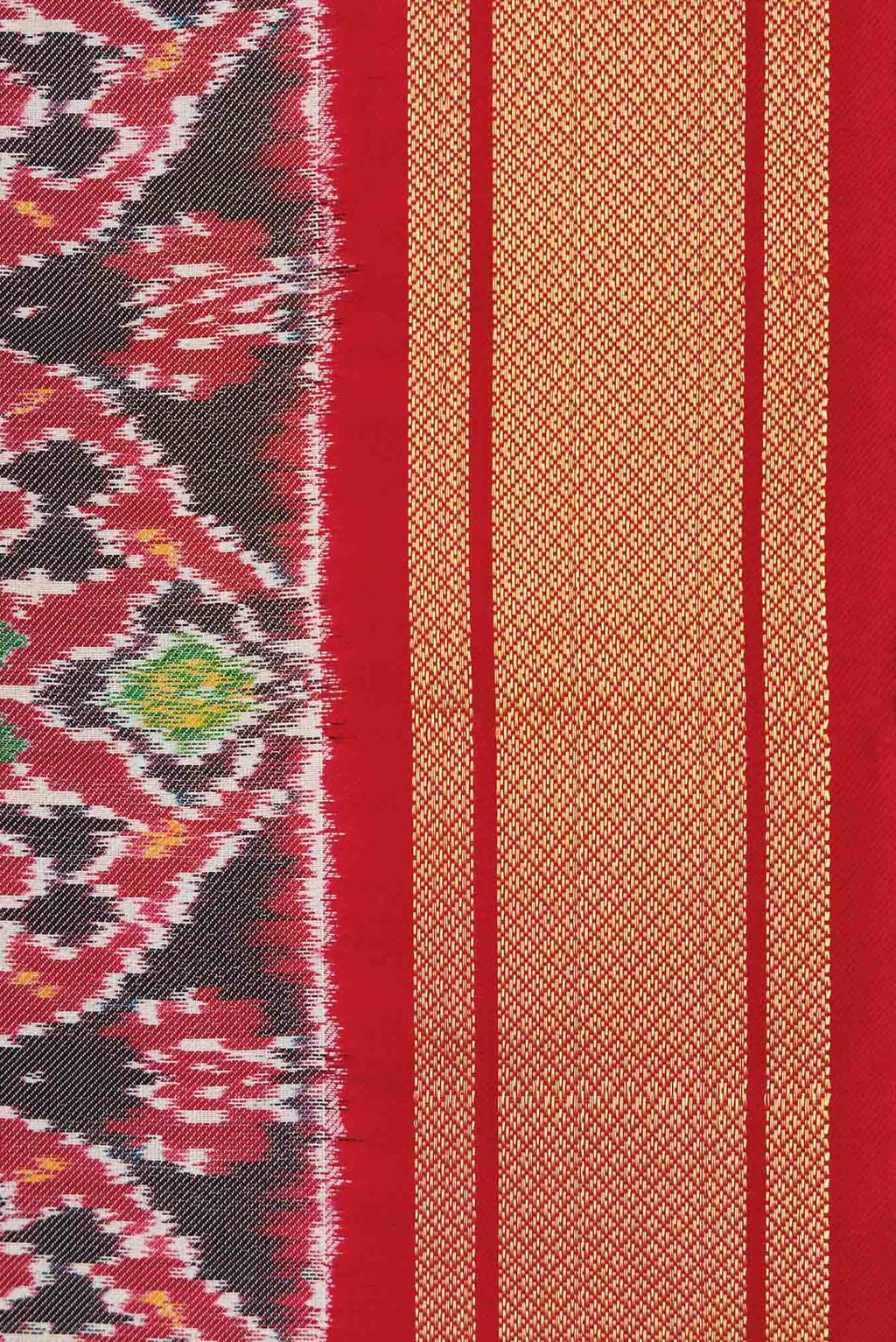 Pure Silk Pure Zari Maroon and Brown Dual Tone Double Ikat Saree