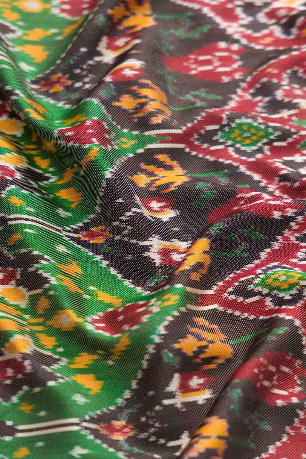 Pure Silk Pure Zari Maroon and Brown Dual Tone Double Ikat Saree