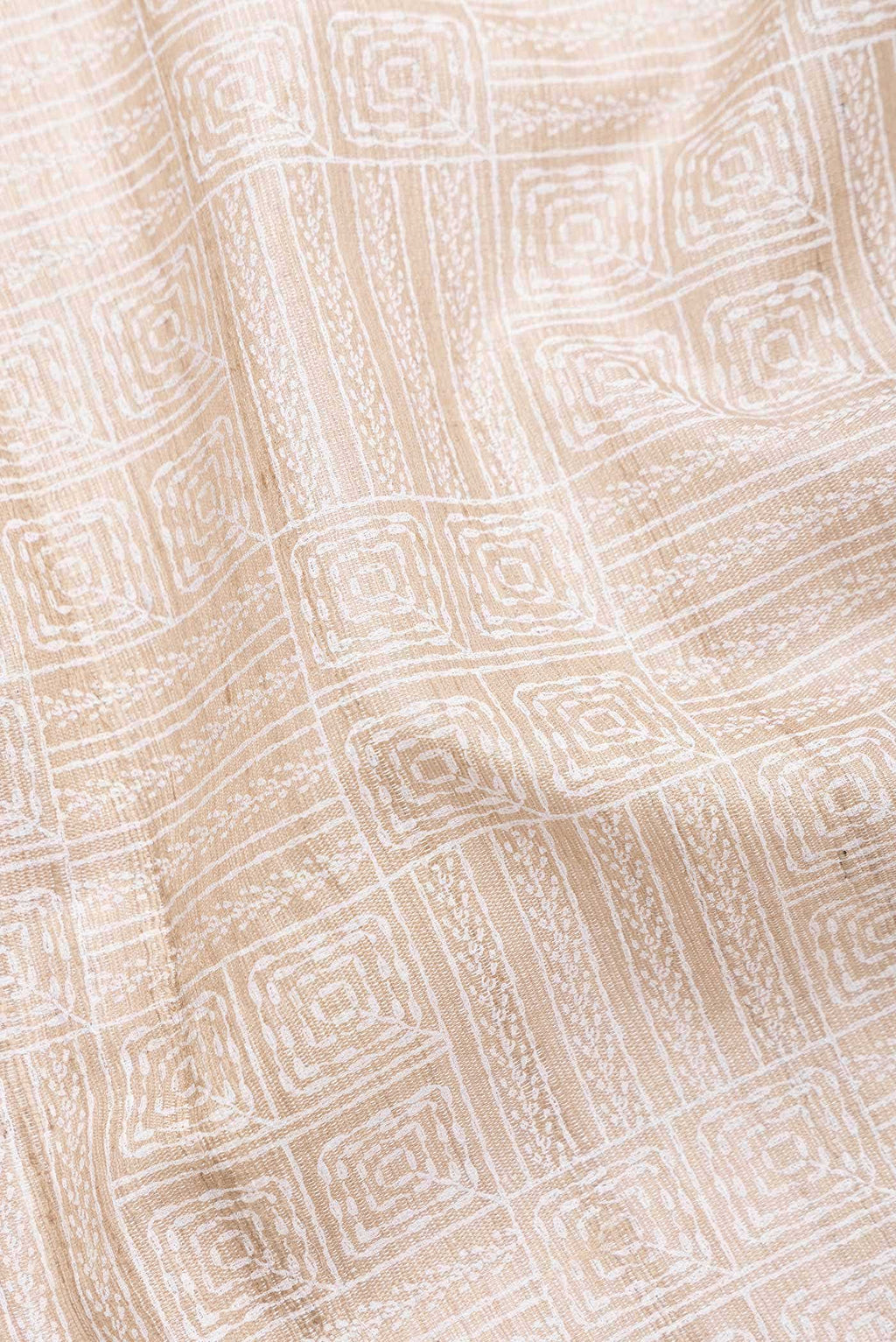 Beige Tussar Silk Saree