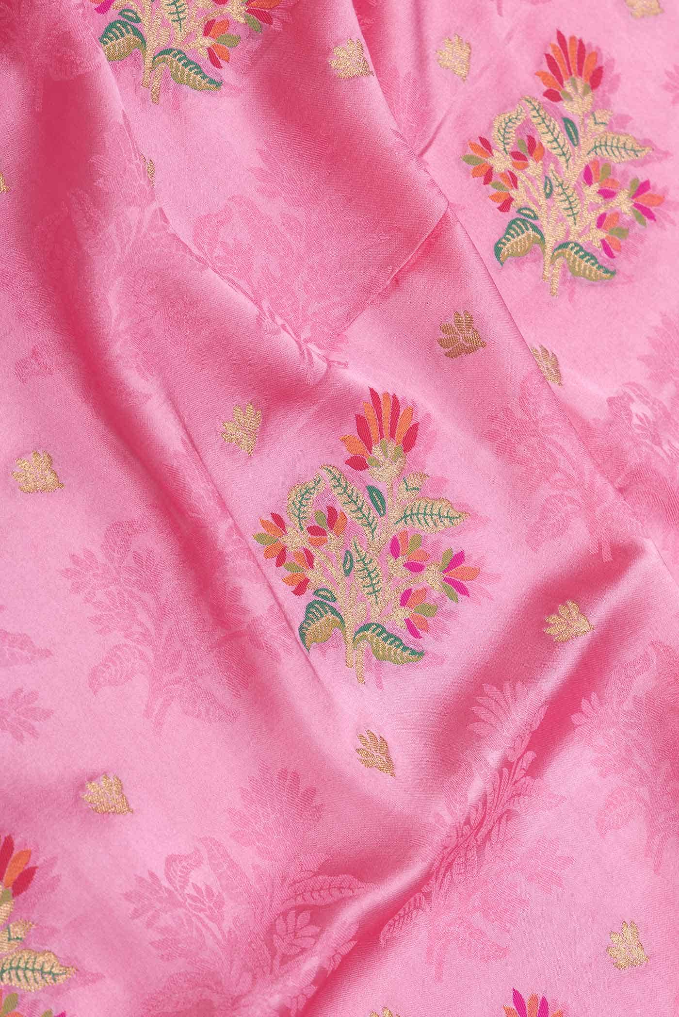 Pink Dual Tone Banarasi Silk Saree