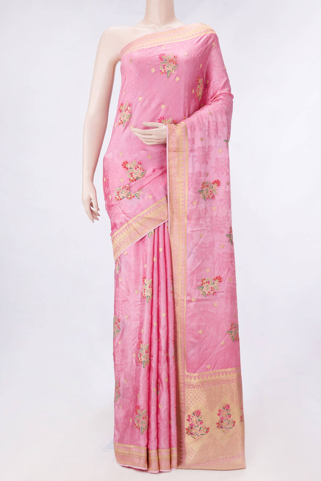 Pink Dual Tone Banarasi Silk Saree