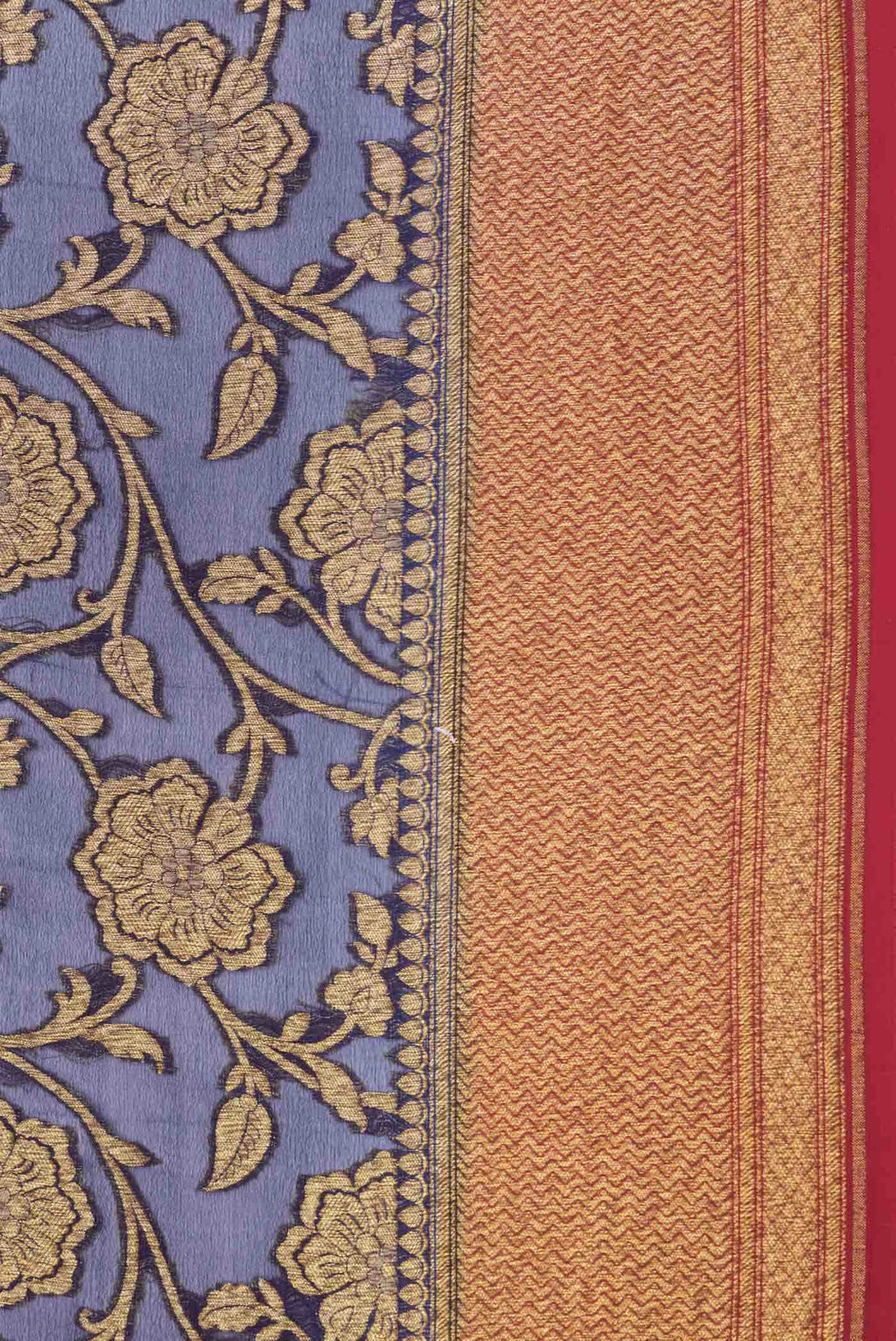 Navy Blue Dual Tone Banarasi Georgette Saree