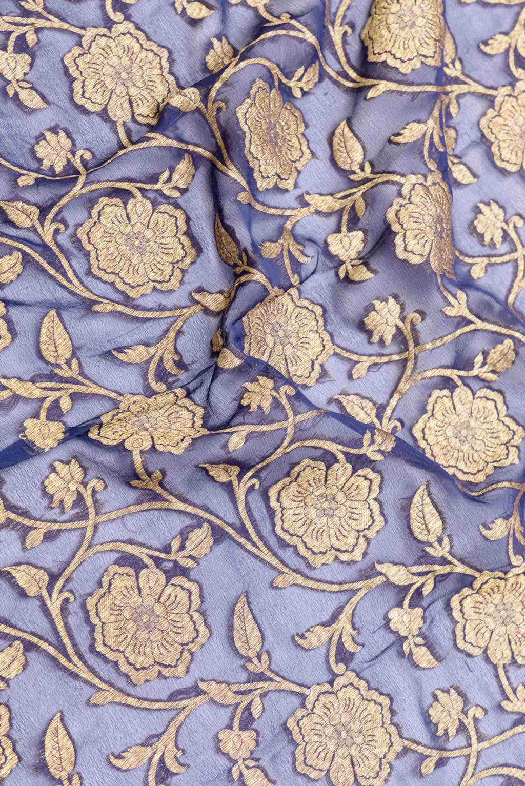 Navy Blue Dual Tone Banarasi Georgette Saree