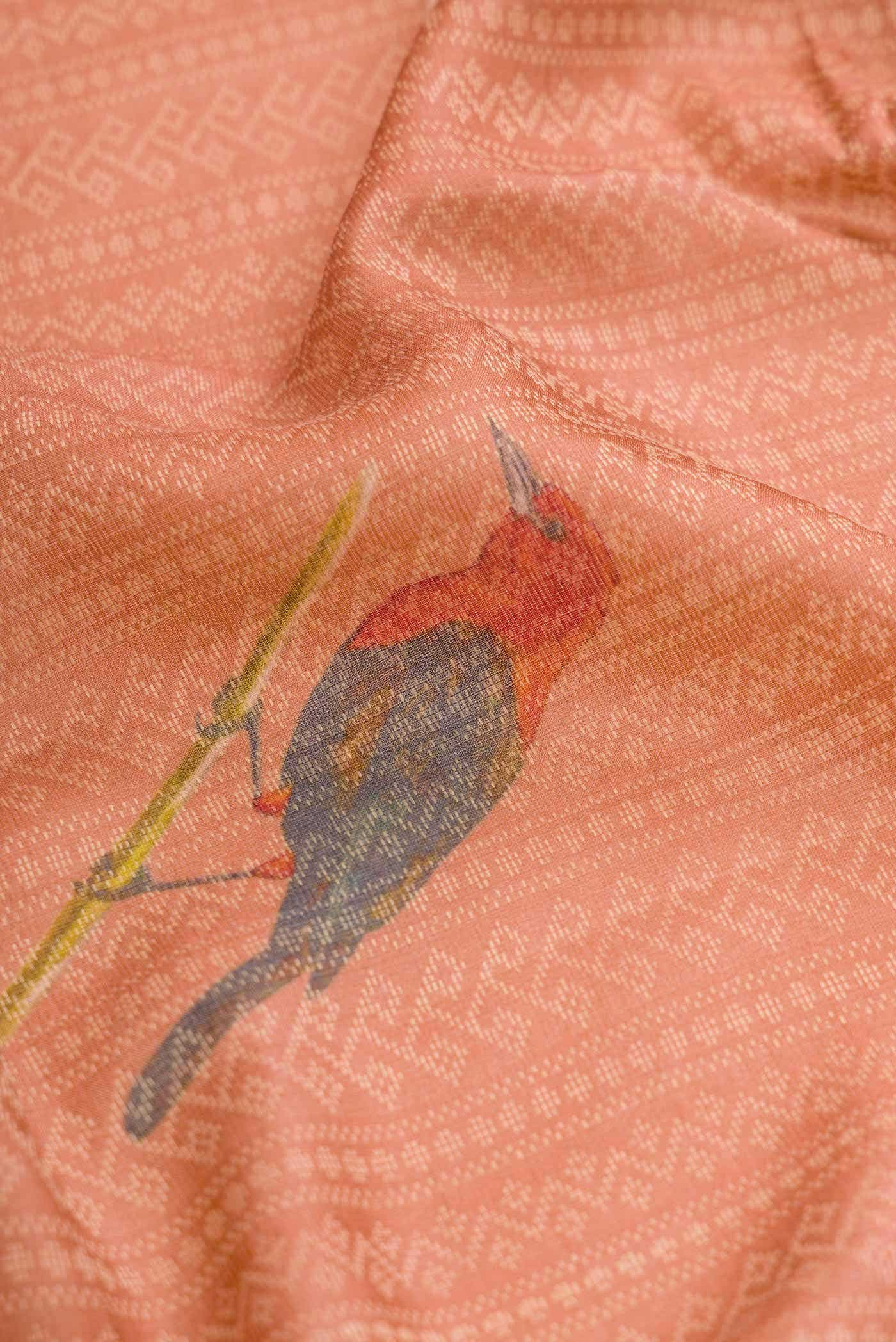 Golden Peach Dual Tone Tussar Silk Saree