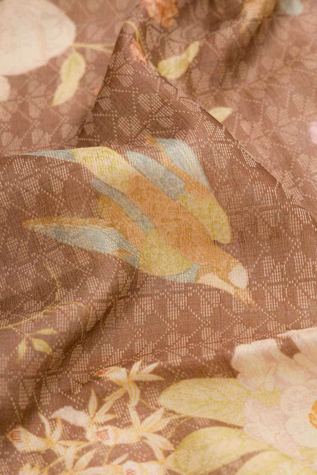 Brown Dual Tone Tussar Silk Saree