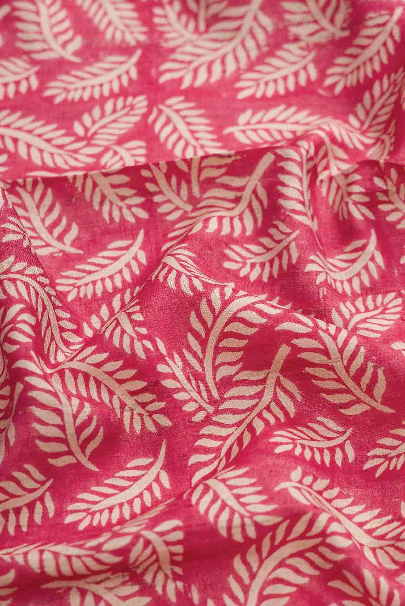 Dark Pink Dual Tone Tussar Silk Saree