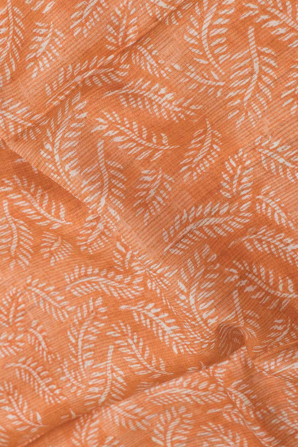 Orange Dual Tone Tussar Silk Saree