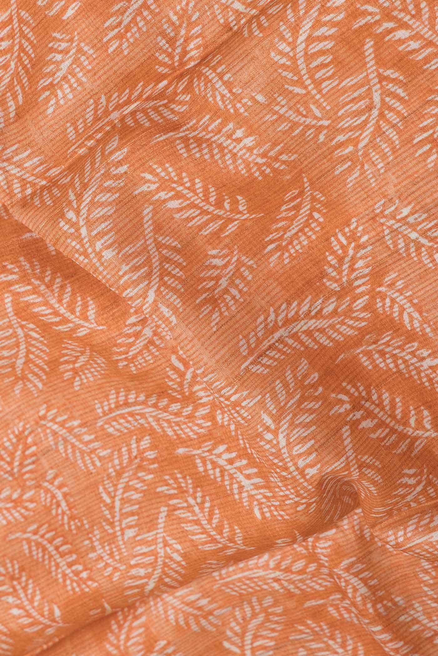 Orange Dual Tone Tussar Silk Saree