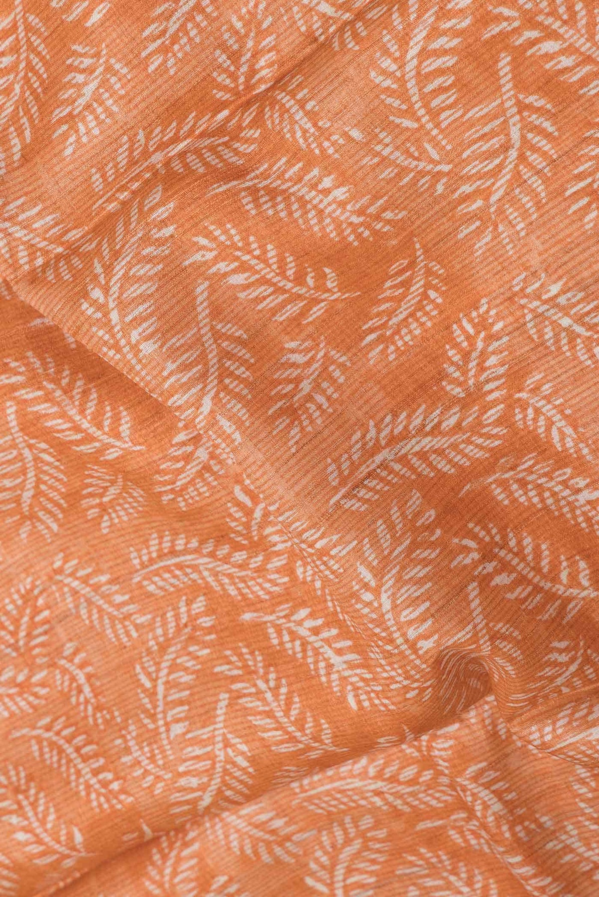 Orange Dual Tone Tussar Silk Saree