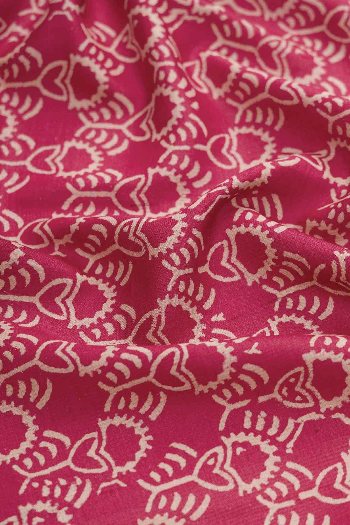 Rani Pink Dual Tone Tussar Silk Saree