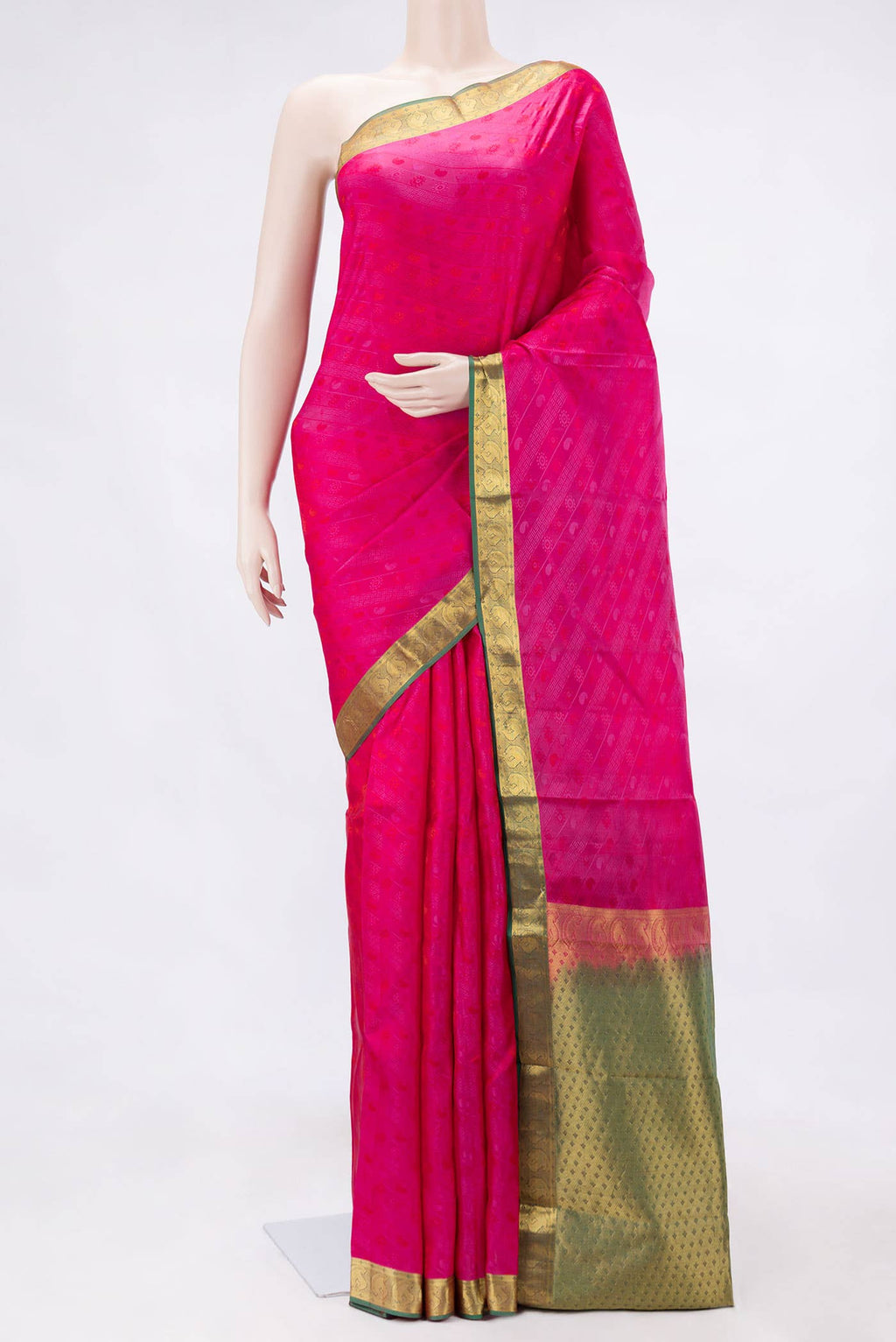 Pink Dual Tone Kanchipuram Silk Saree