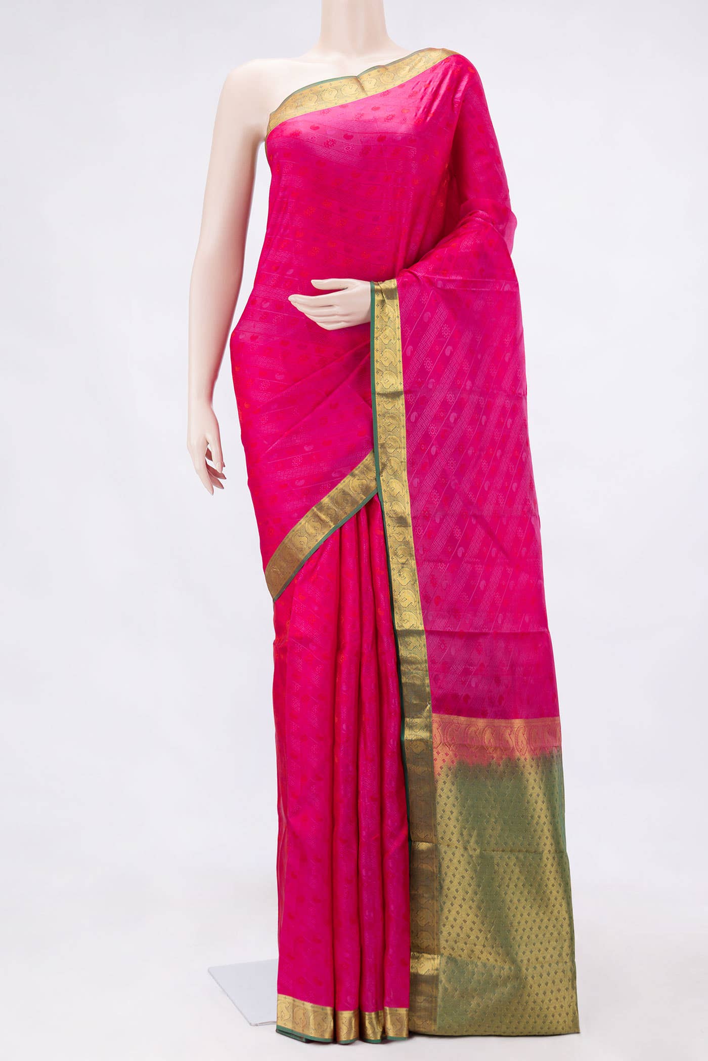 Pink Dual Tone Kanchipuram Silk Saree
