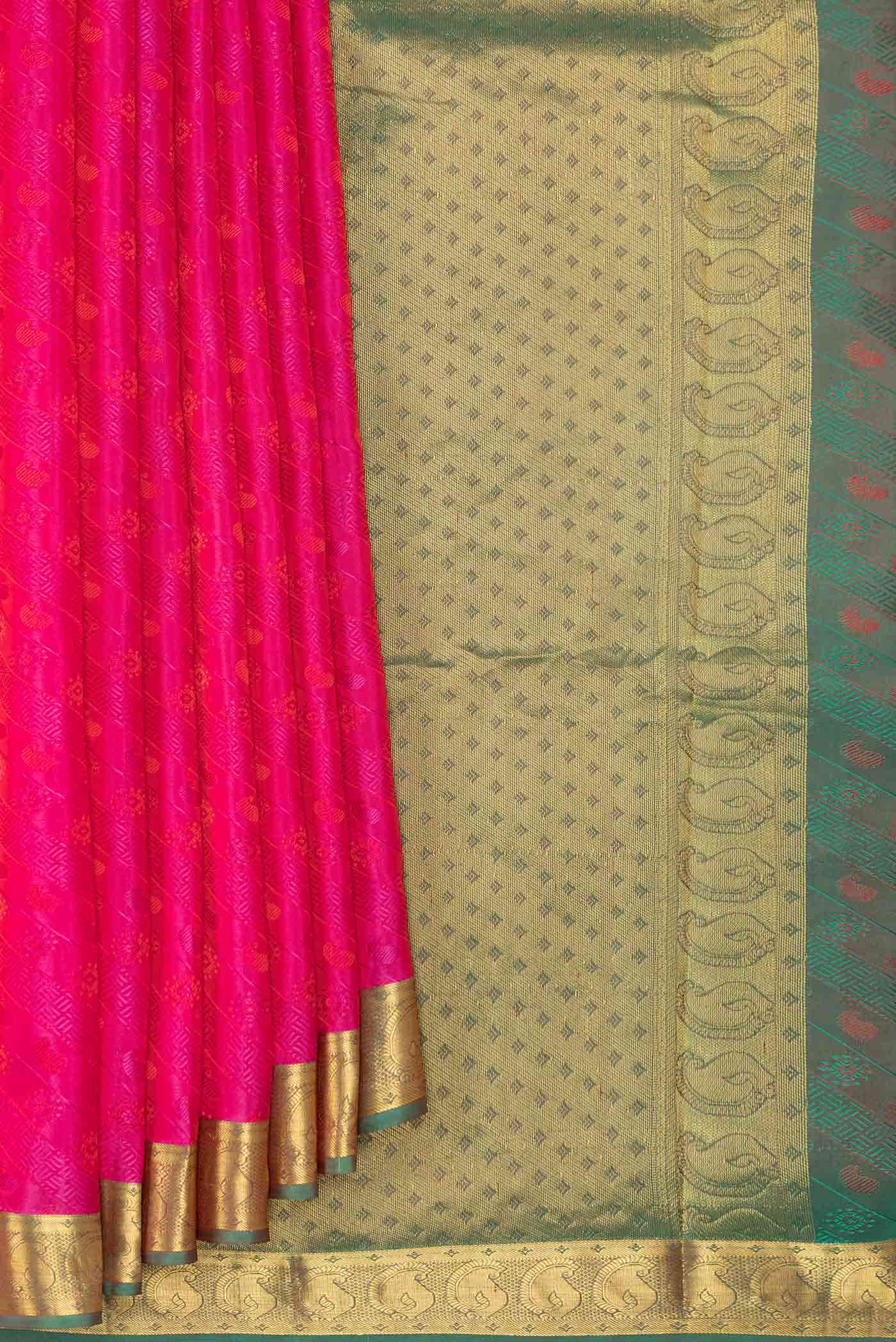 Pink Dual Tone Kanchipuram Silk Saree