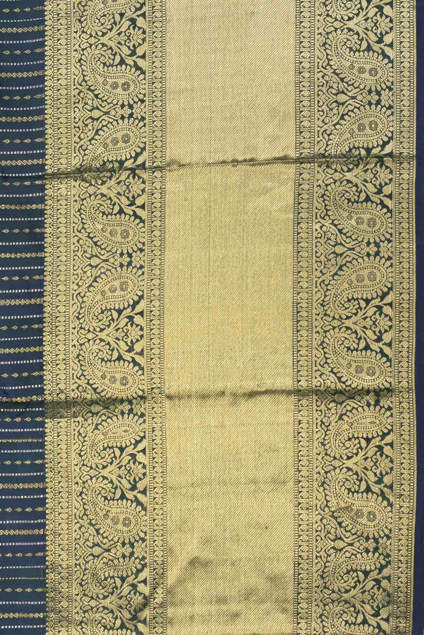 Peacock Blue Dual Tone Kanchipuram Silk Saree