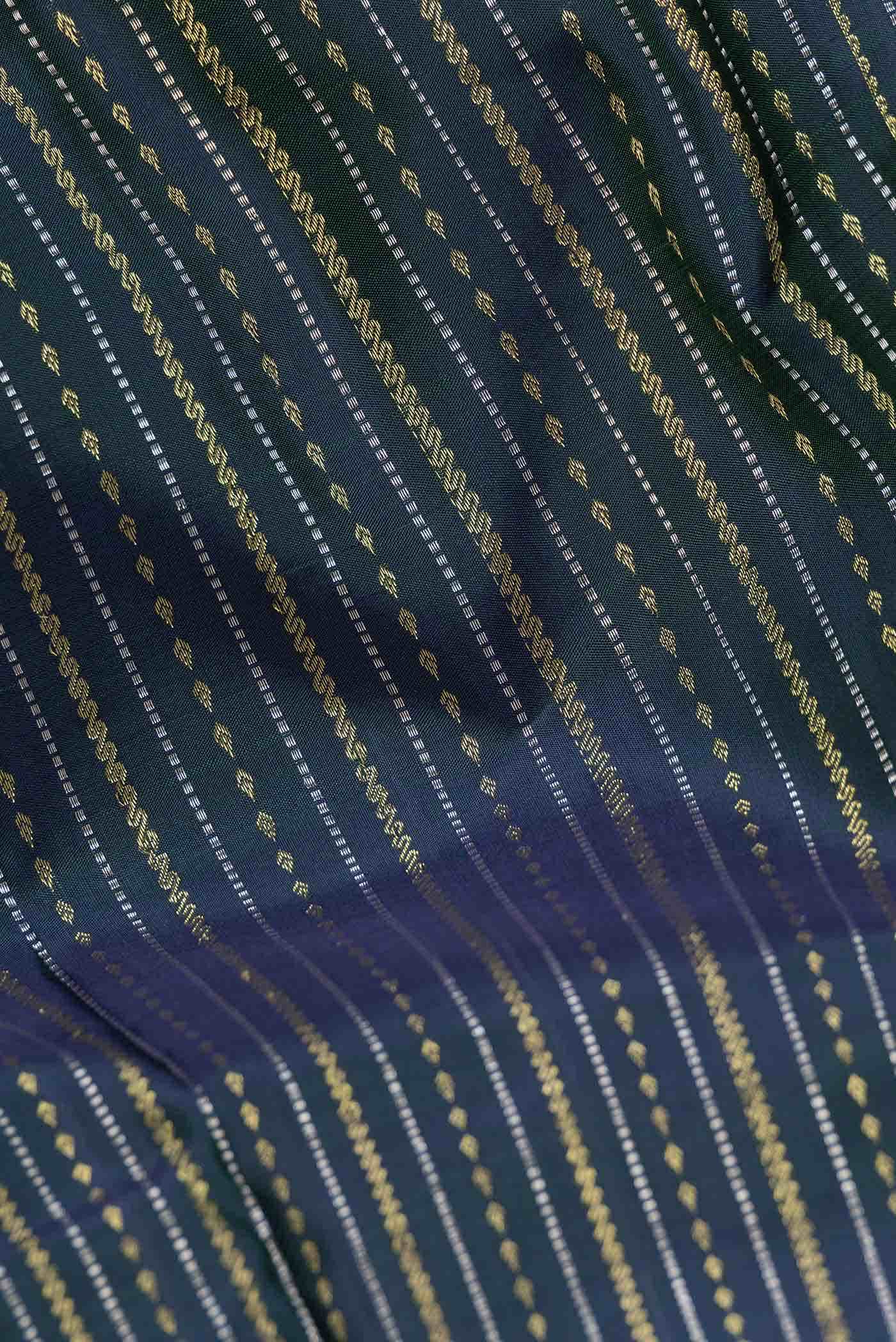 Peacock Blue Dual Tone Kanchipuram Silk Saree