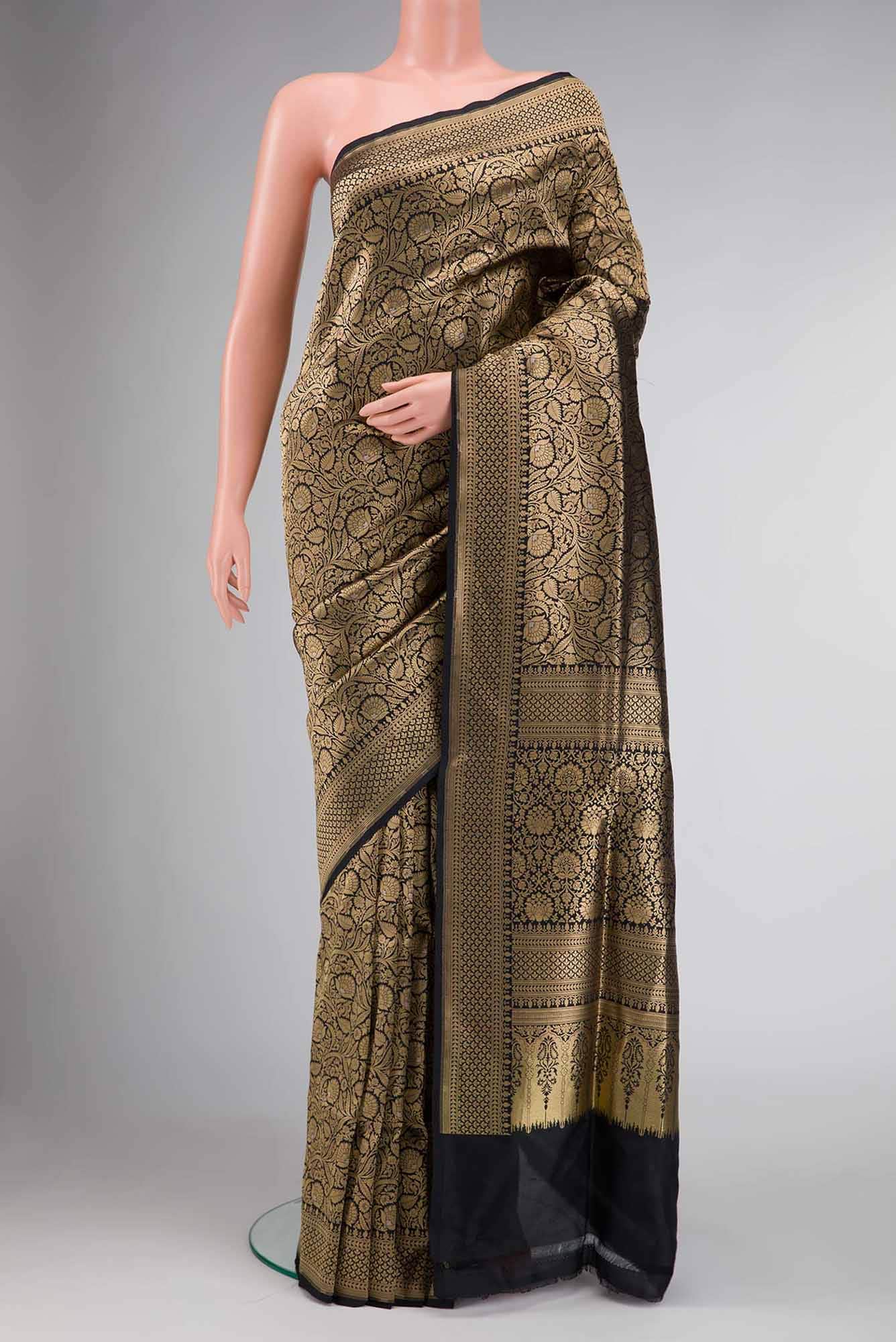 Black Dual Tone Banarasi Silk Saree