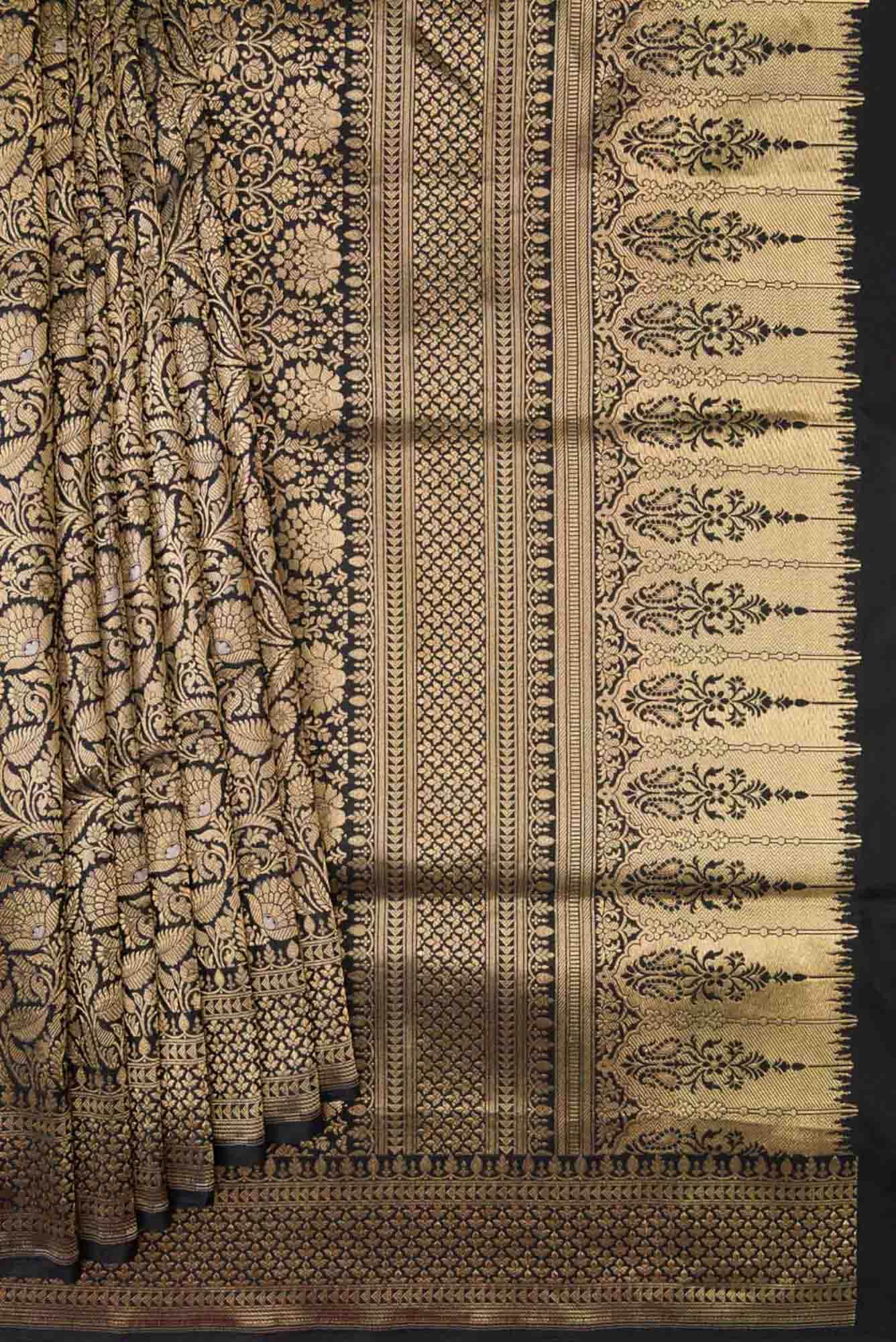 Black Dual Tone Banarasi Silk Saree