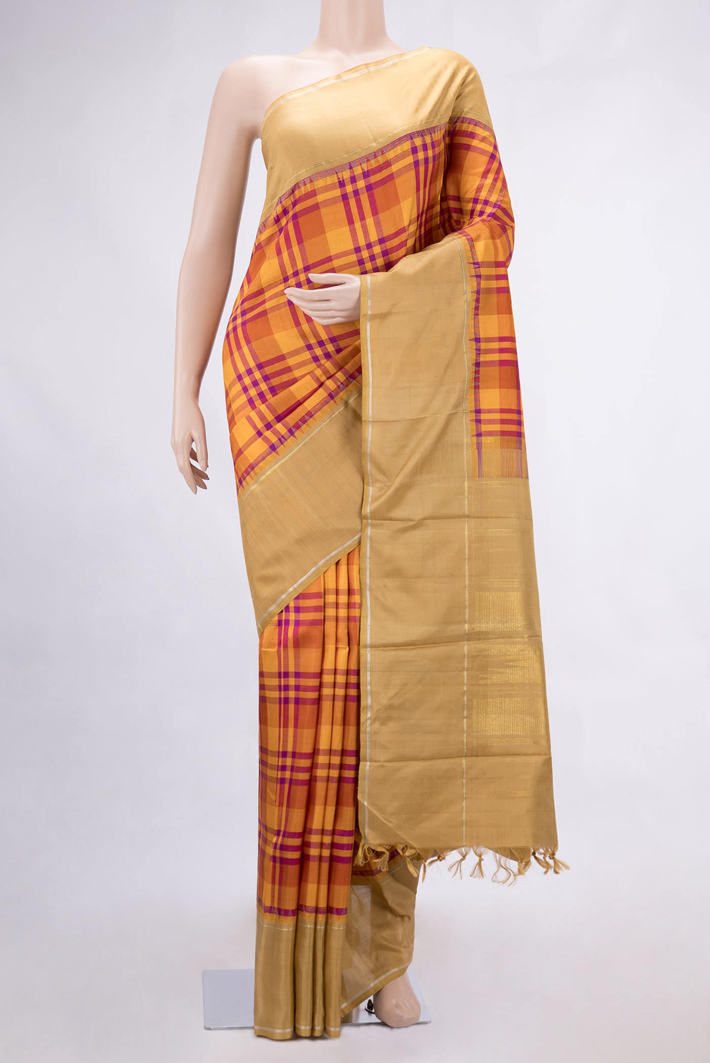 Pure Silk Pure Zari Multi Kanchipuram Saree