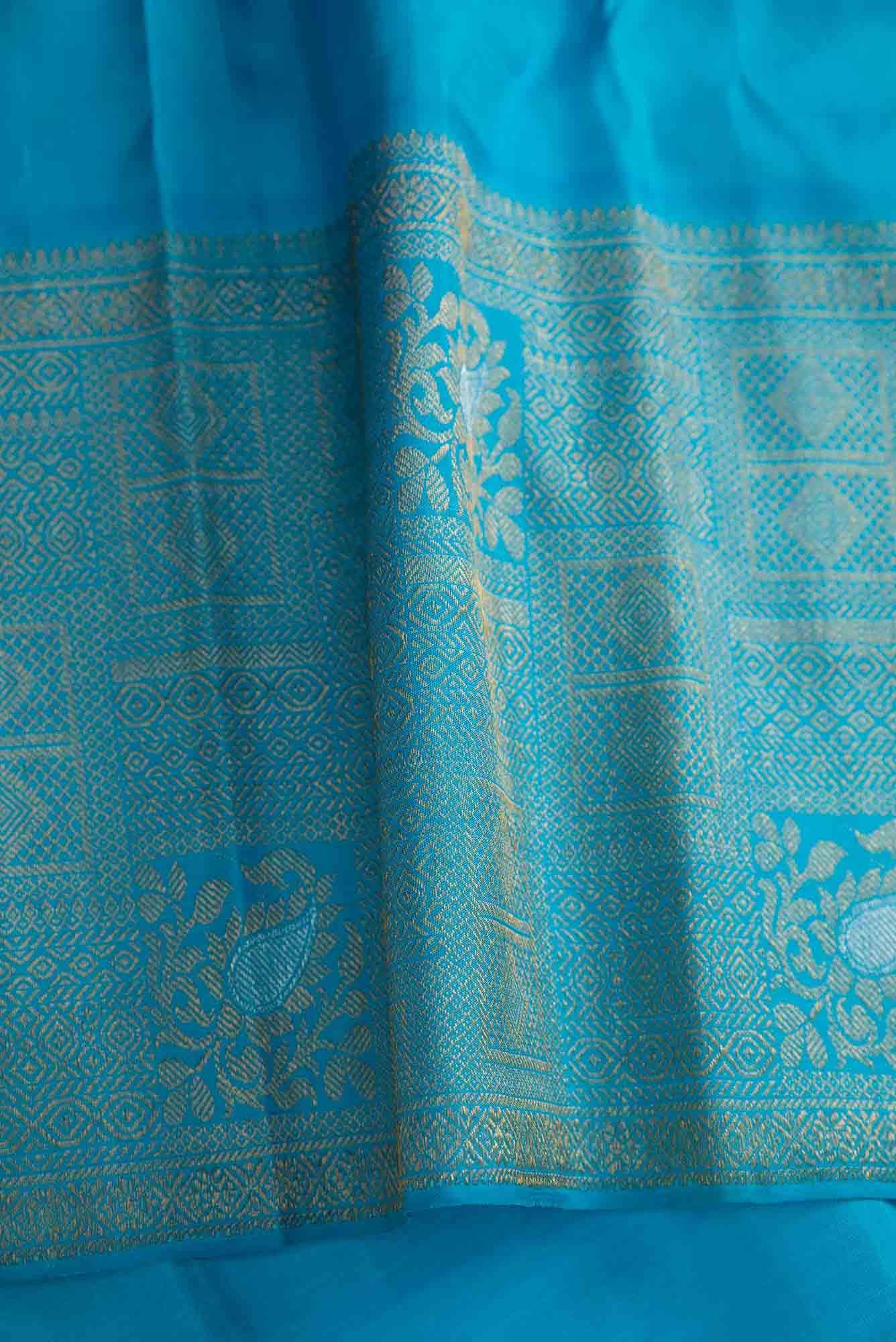 Pure Silk Pure Zari Violet Dual Tone Kanchipuram Saree