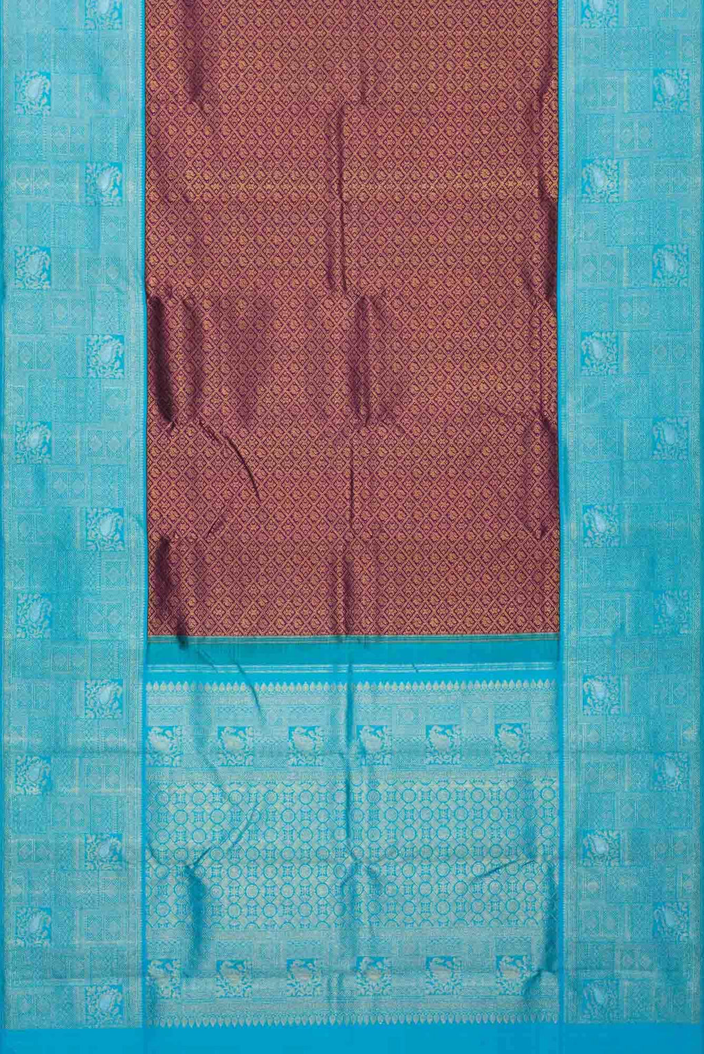 Pure Silk Pure Zari Violet Dual Tone Kanchipuram Saree