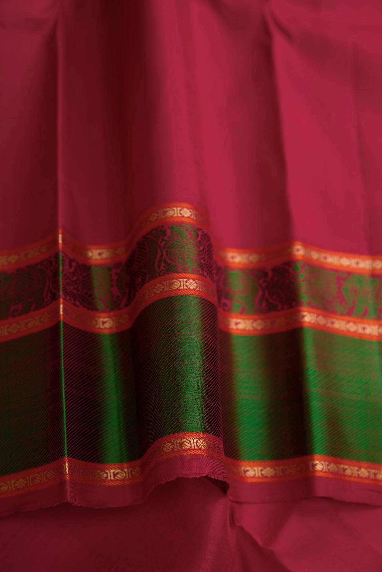Maroon Dual Tone Kanchipuram Silk Saree