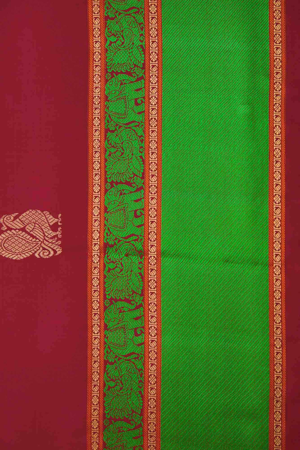 Maroon Dual Tone Kanchipuram Silk Saree