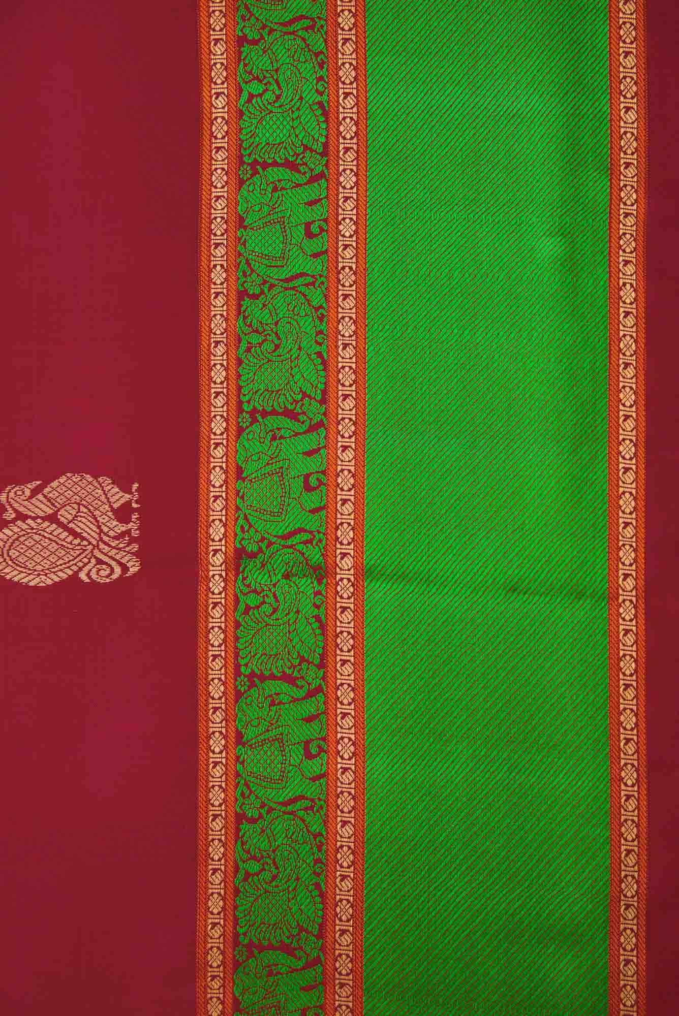 Maroon Dual Tone Kanchipuram Silk Saree