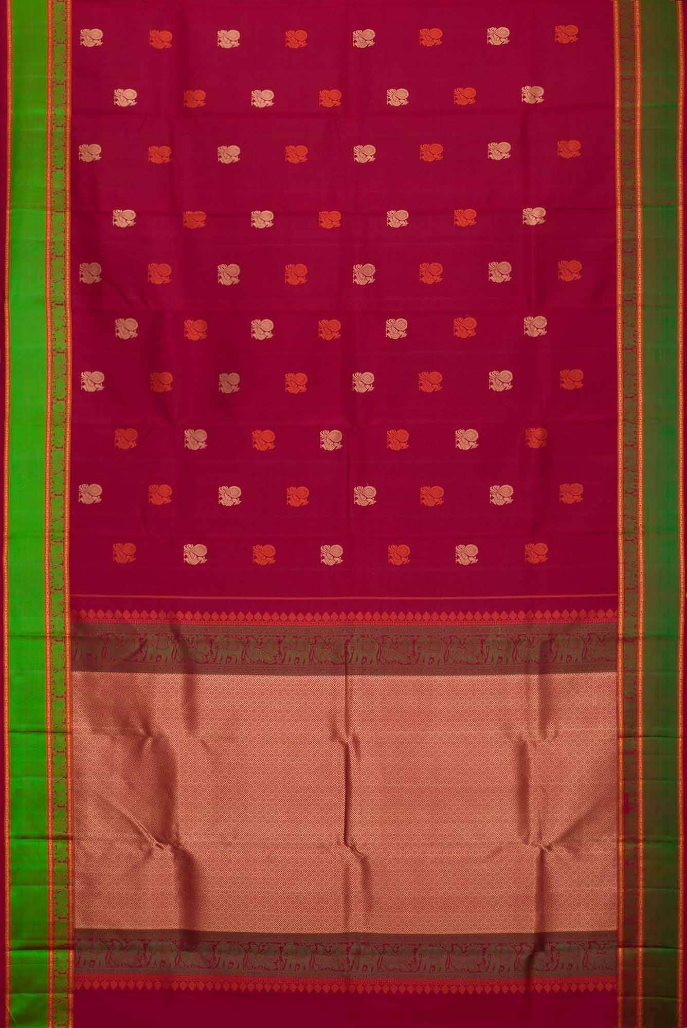 Maroon Dual Tone Kanchipuram Silk Saree