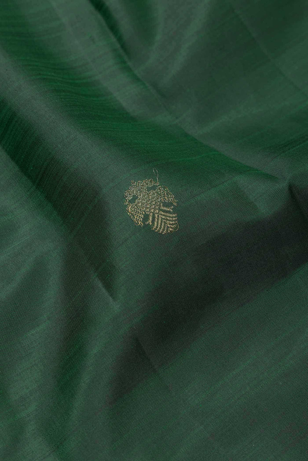 Pure Silk Pure Zari Bottle Green Dual Tone Kanchipuram Saree