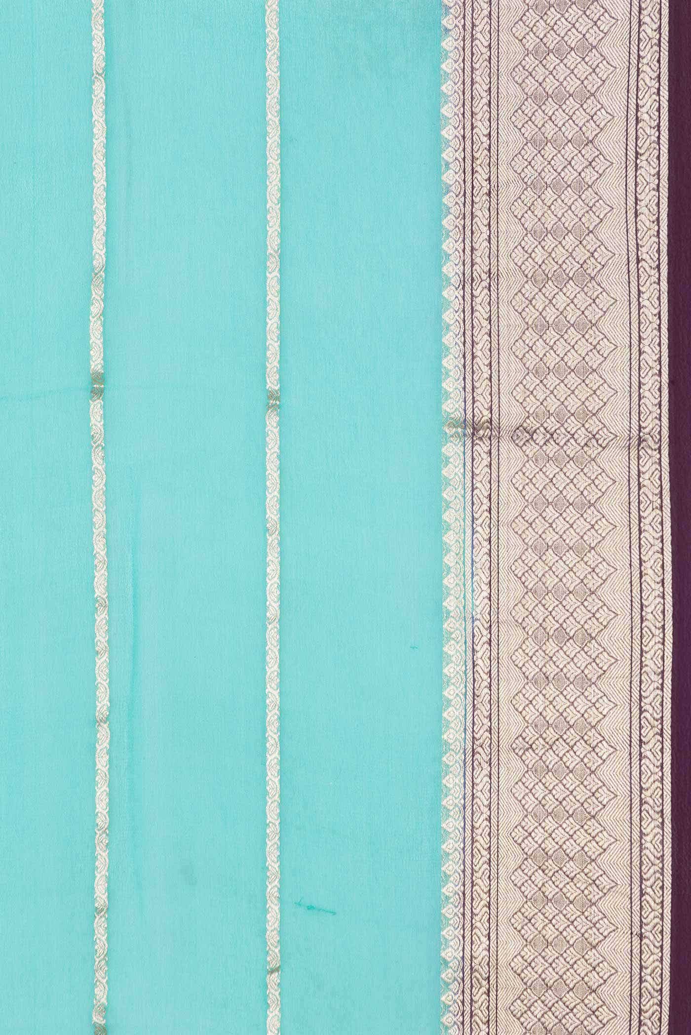Sea Green Dual Tone Mysore Georgette Saree