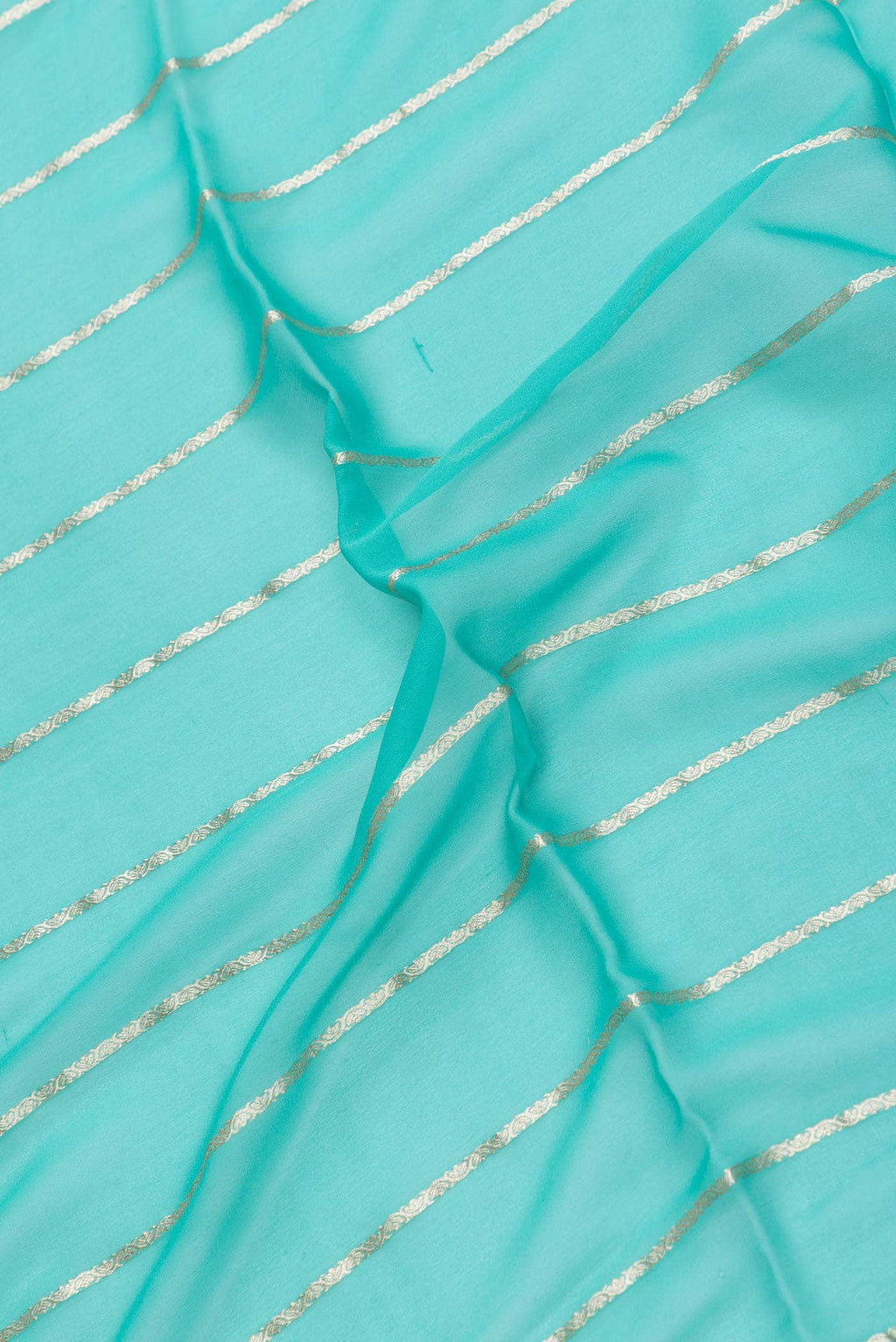 Sea Green Dual Tone Mysore Georgette Saree