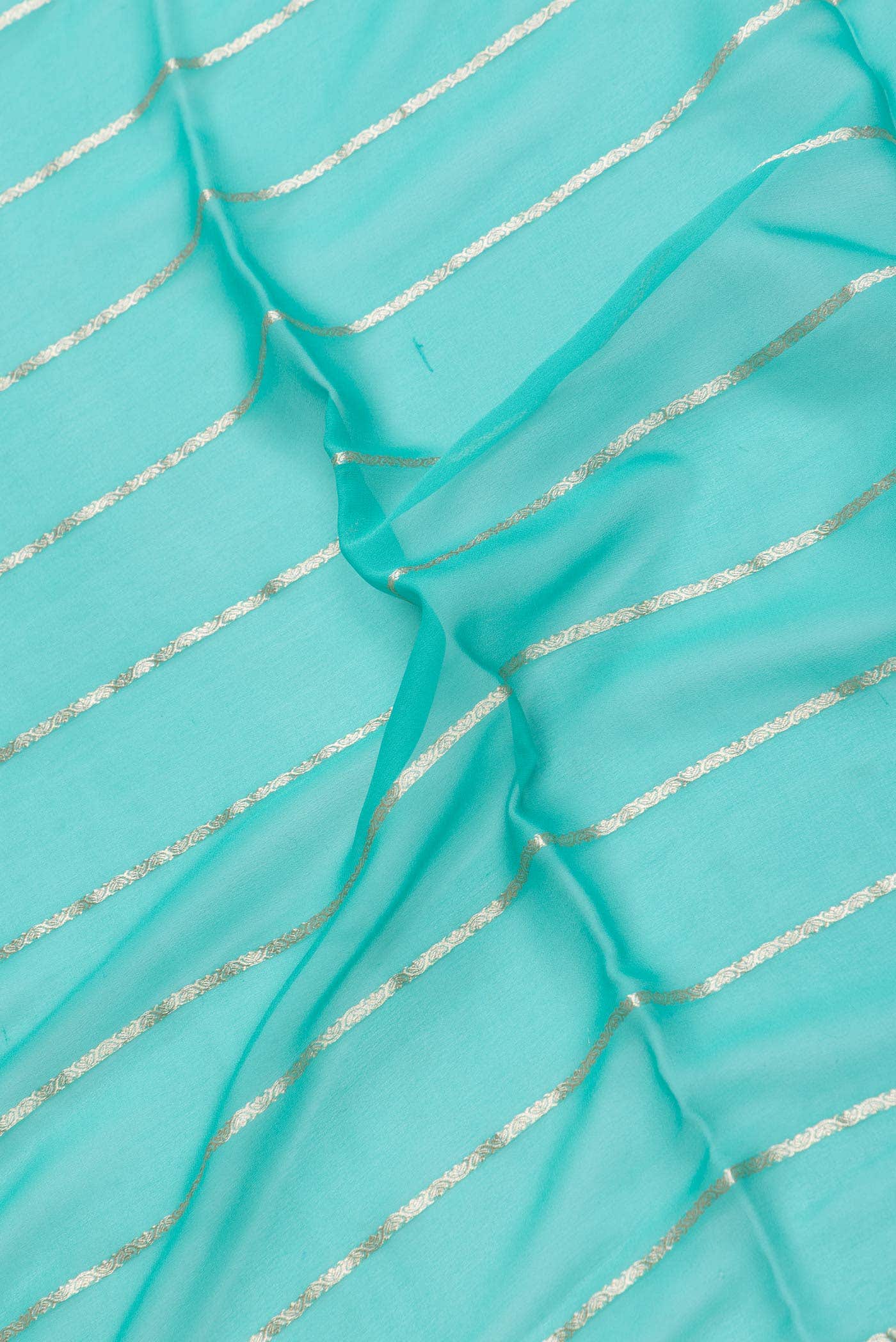 Sea Green Dual Tone Mysore Georgette Saree