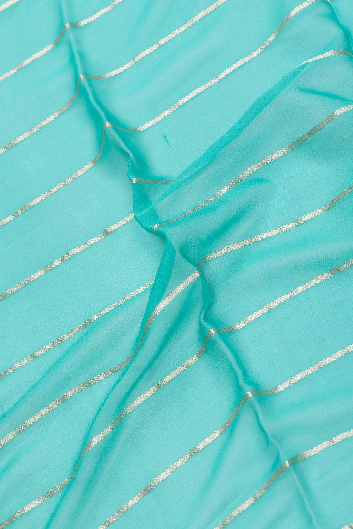 Sea Green Dual Tone Mysore Georgette Saree