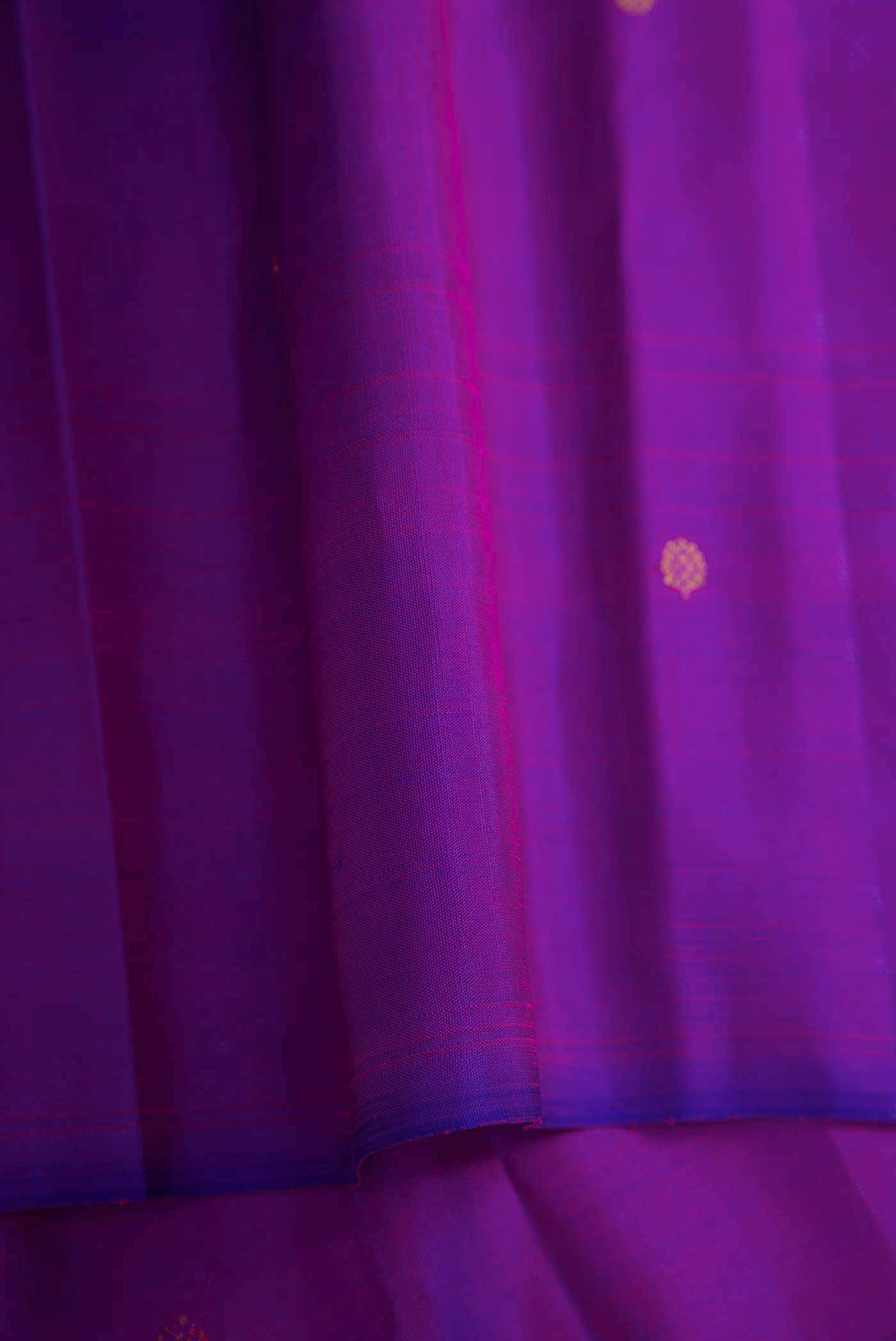 Pure Silk Pure Zari Purple Dual Tone Kanchipuram Saree