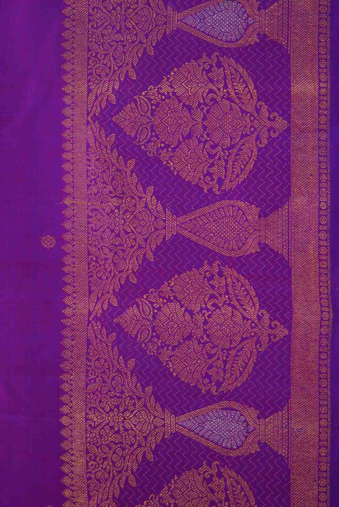 Pure Silk Pure Zari Purple Dual Tone Kanchipuram Saree