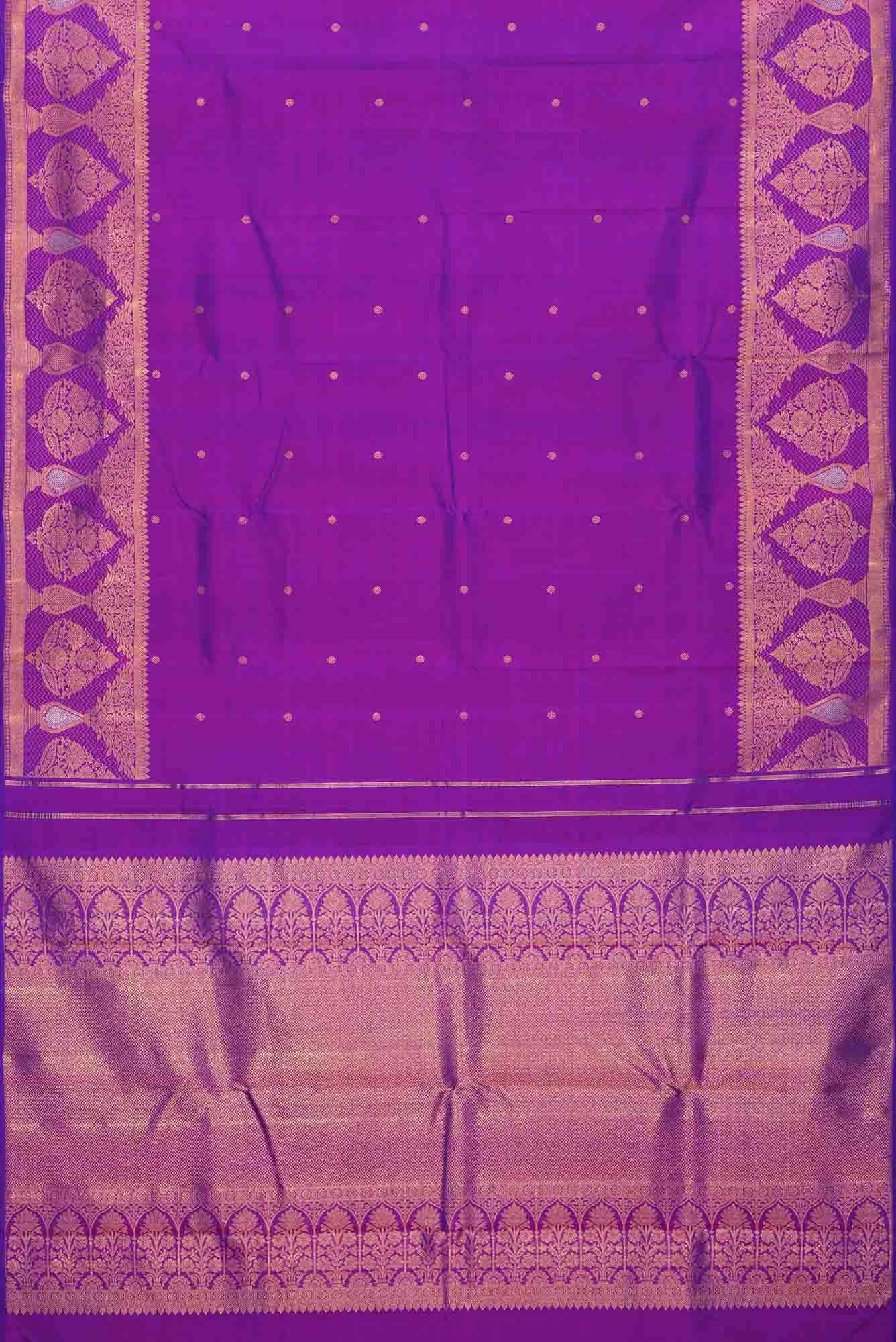 Pure Silk Pure Zari Purple Dual Tone Kanchipuram Saree