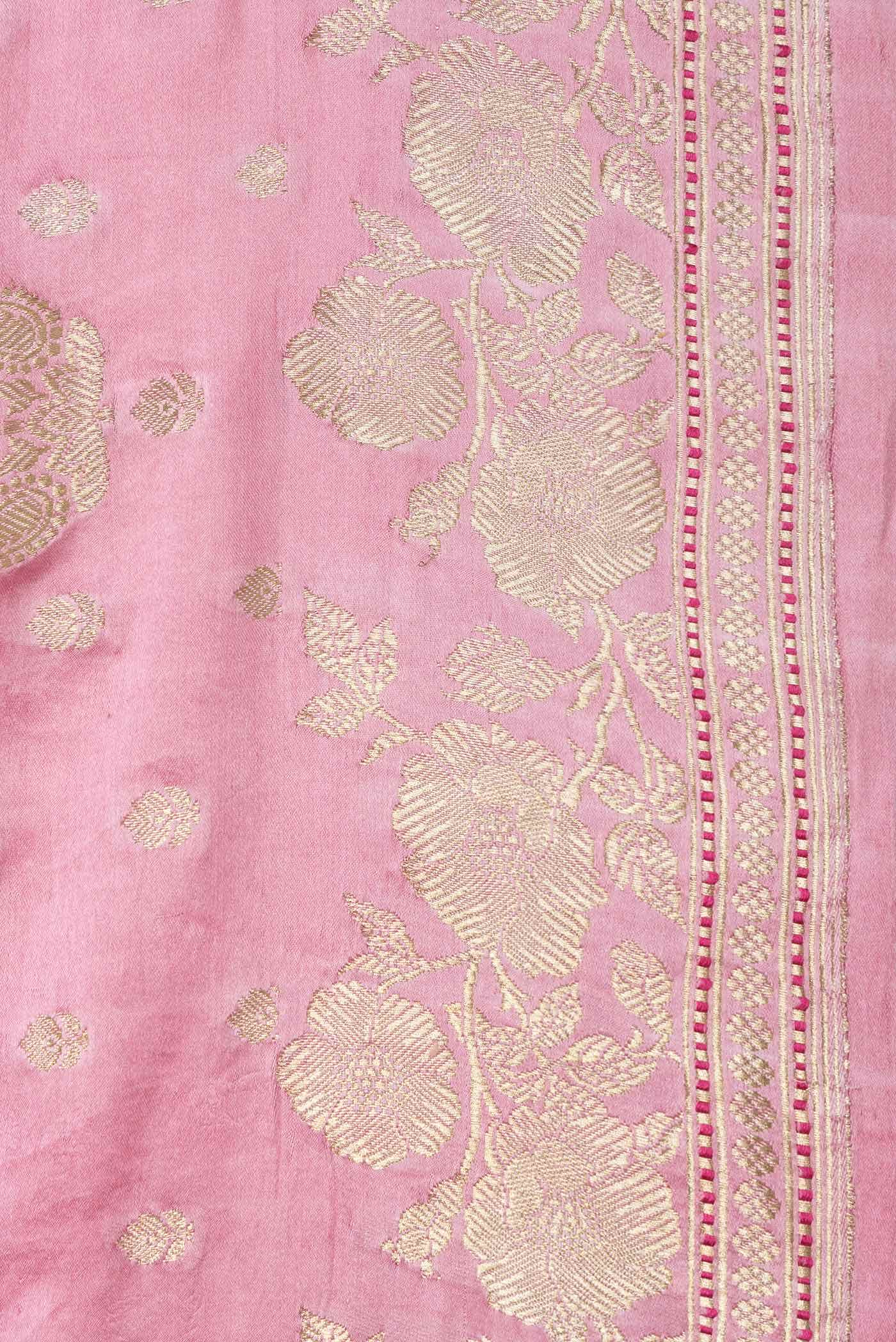 Pink Dual Tone Satin Crepe Saree