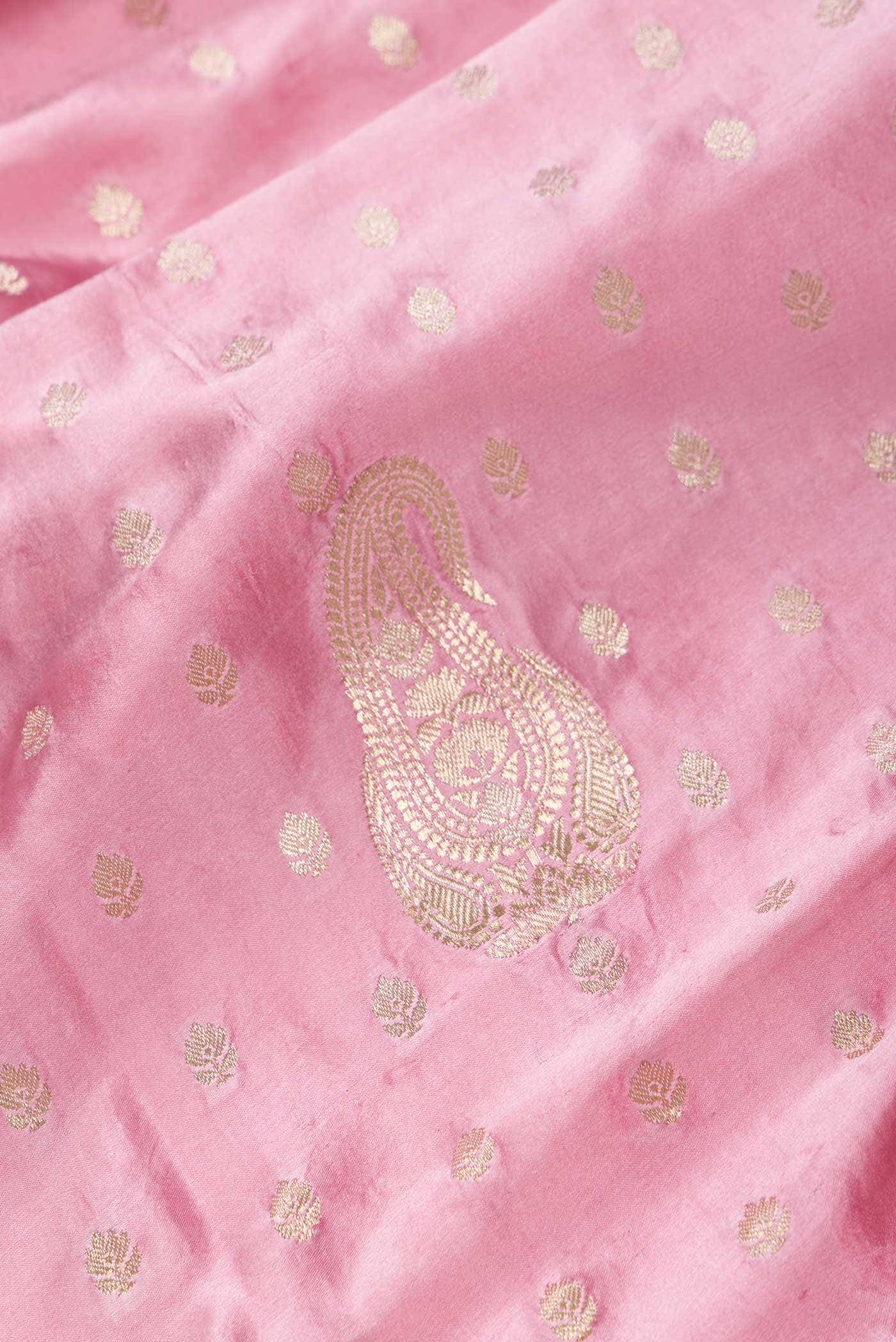 Pink Dual Tone Satin Crepe Saree