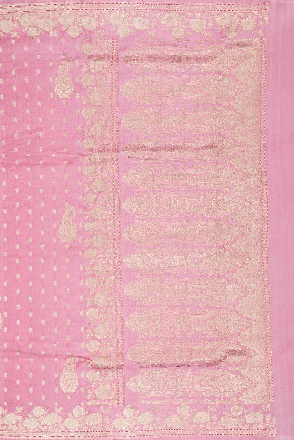Pink Dual Tone Satin Crepe Saree